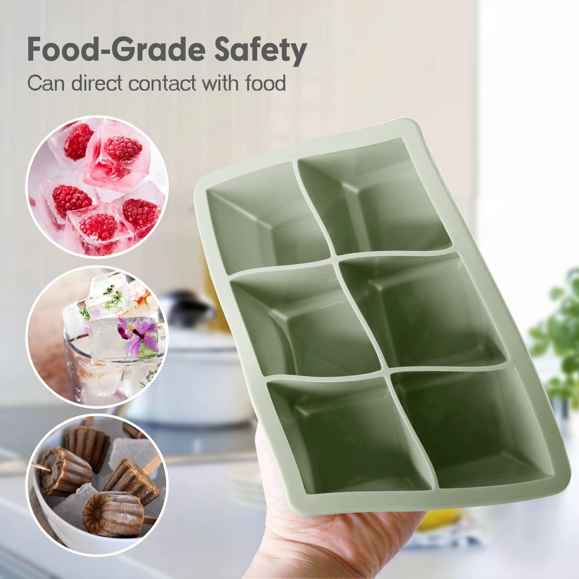 Silicone Ice Cube Trays 3 Pack (3 Count)
