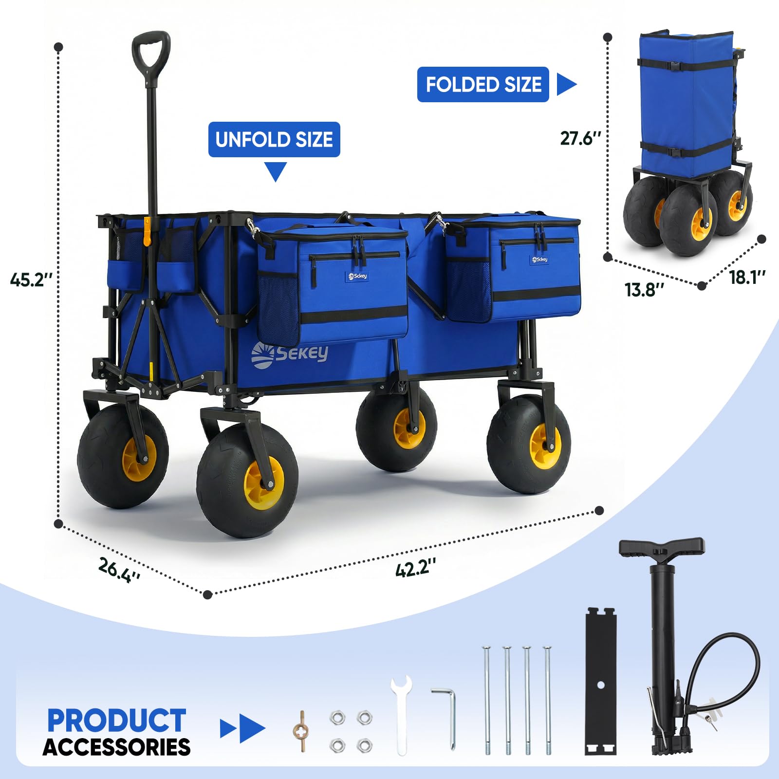 Heavy Duty Beach Wagon with 9" Big Sand