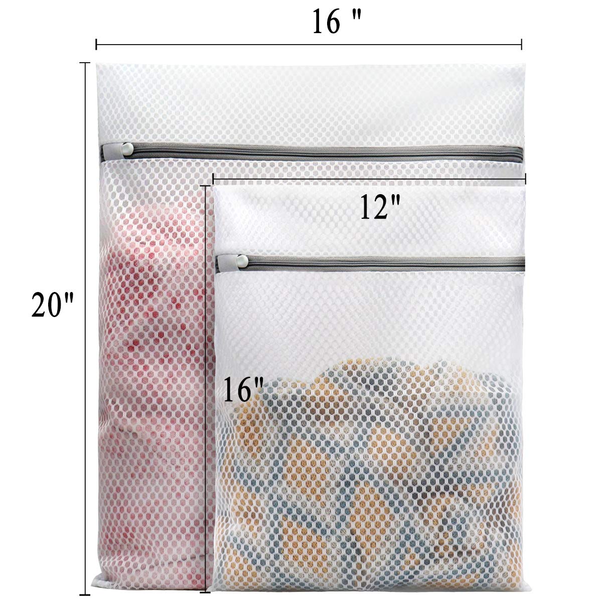5Pcs Durable Honeycomb Mesh Laundry Bags for Delicates