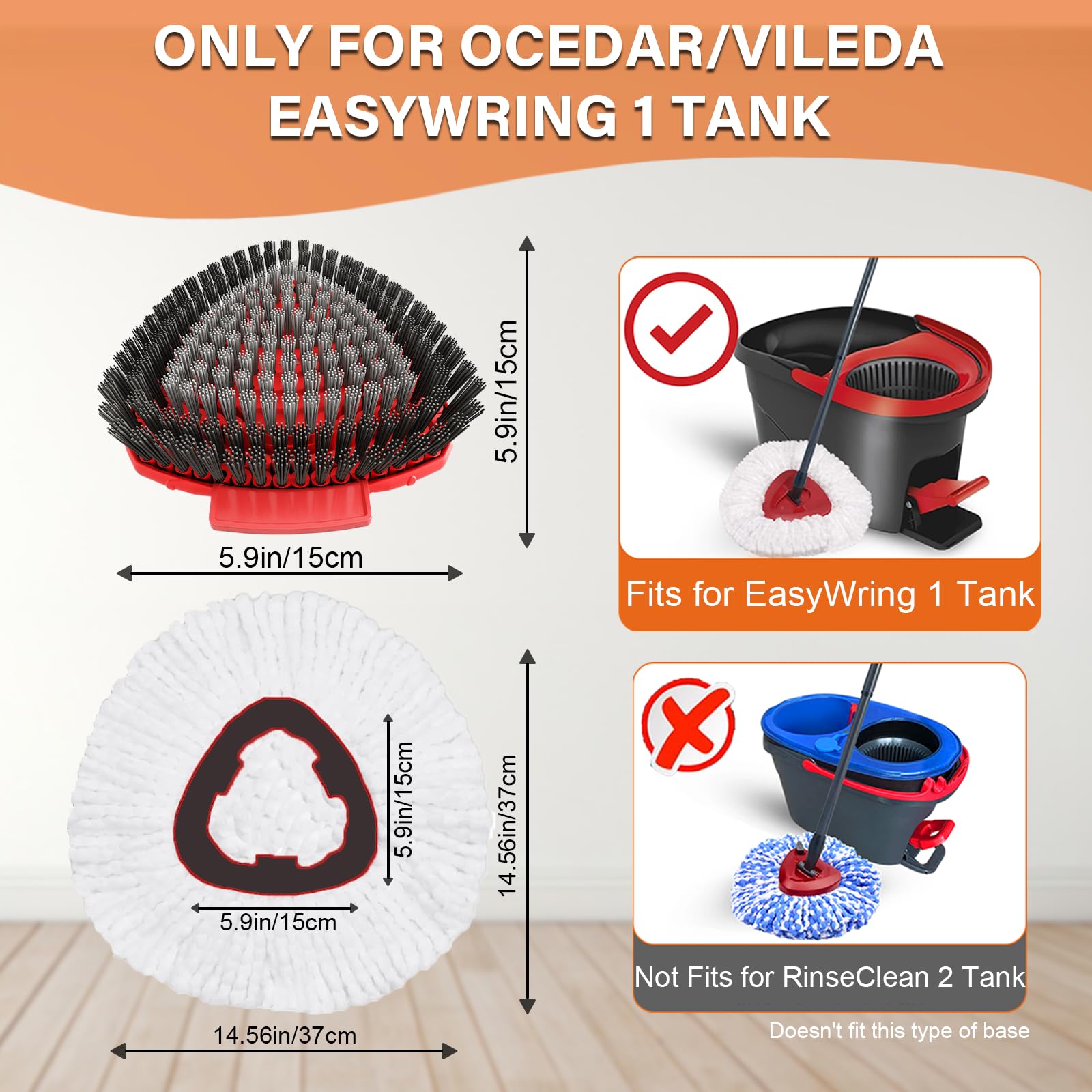 5 Pack Spin Mop Replacement for O Cedar EasyWring 1 (5 Count)