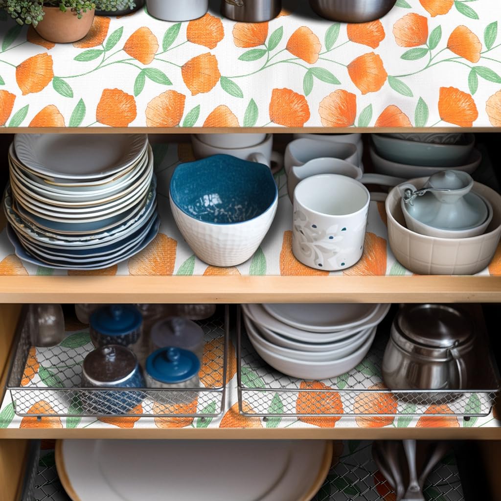 12" W x 120" L Floral Drawer and Shelf Liner for Cabinets