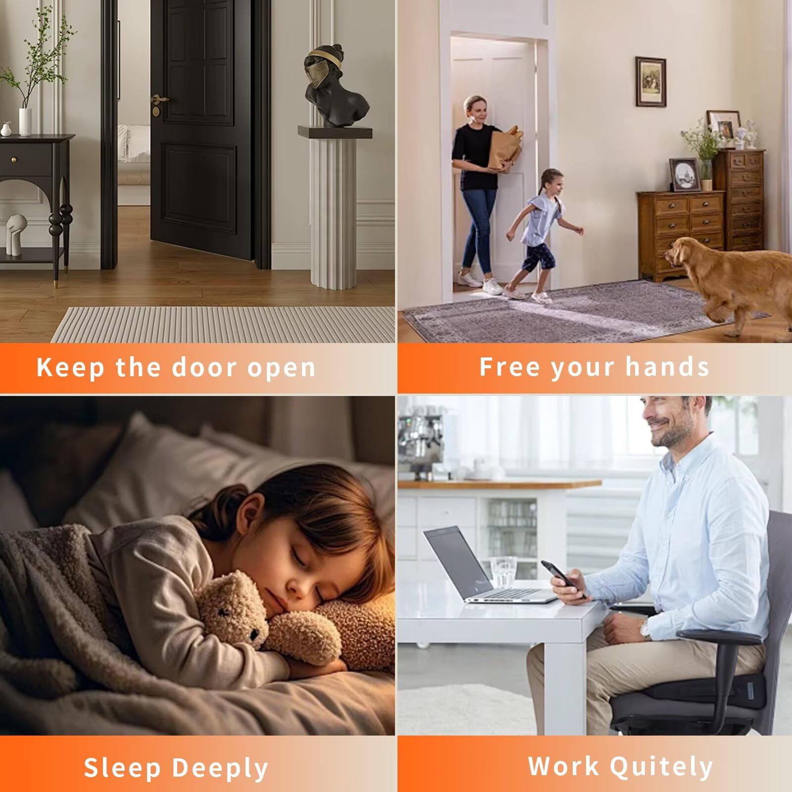 Magnetic Door Stoppers for Bottom of Door (4 Count)
