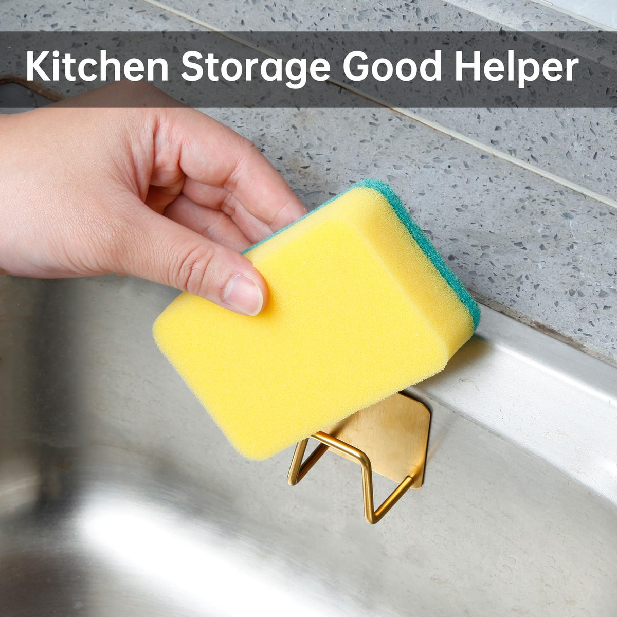 2Pcs Adhesive Sponge Holder for Kitchen Sink Essentials (2 Count)