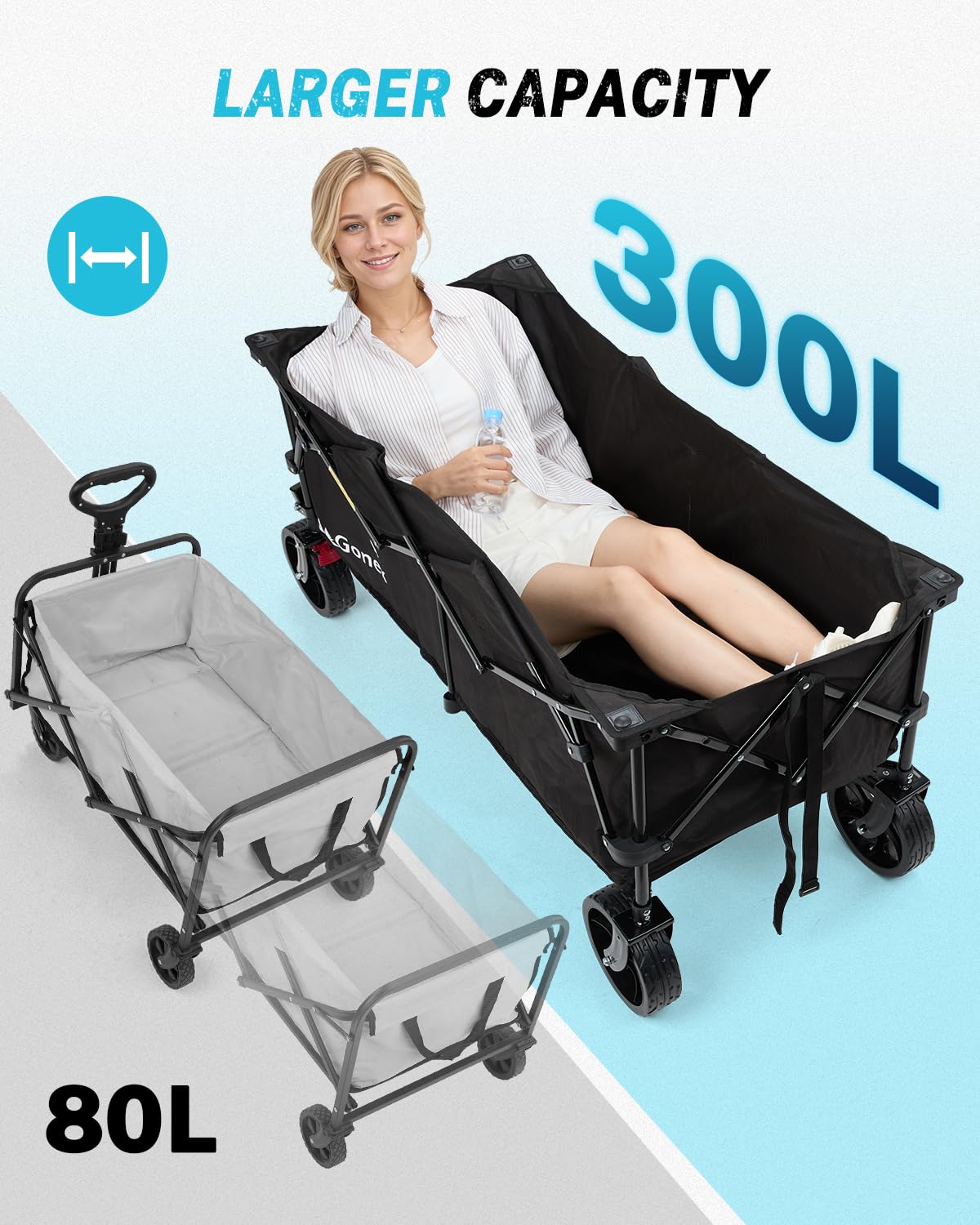 48" L Collapsible Wagon Cart Foldable