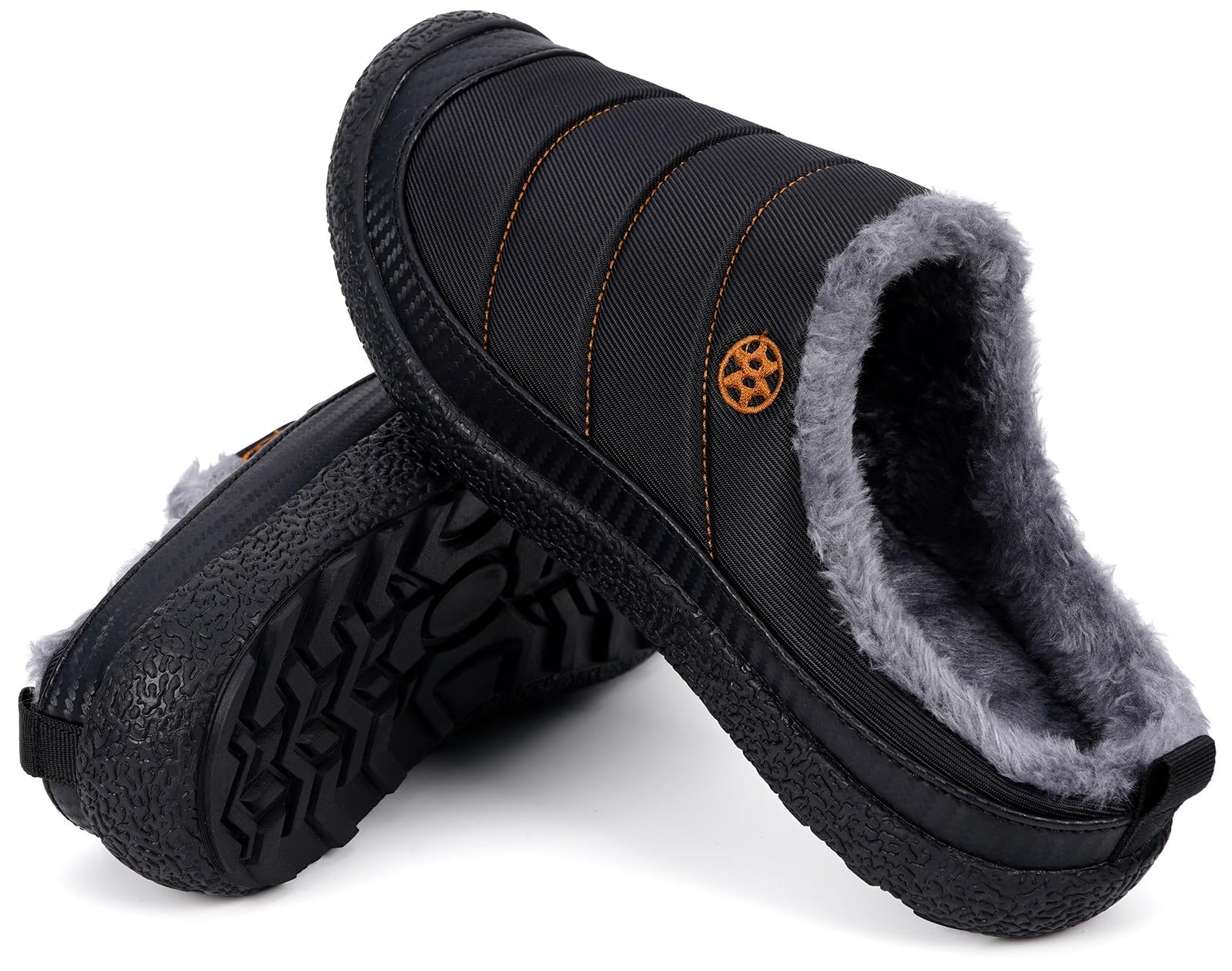 Womens Mens House Slippers Outdoor Winter Shoes Black