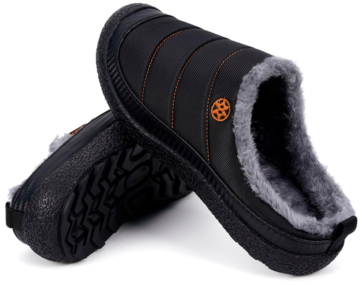 Womens Mens House Slippers Outdoor Winter Shoes Black