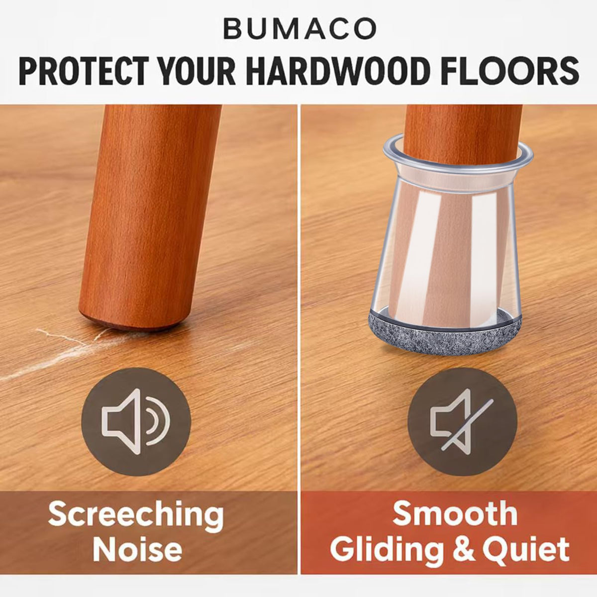 Chair Leg Floor Protectors for Hardwood Floors Anti (20 Count)
