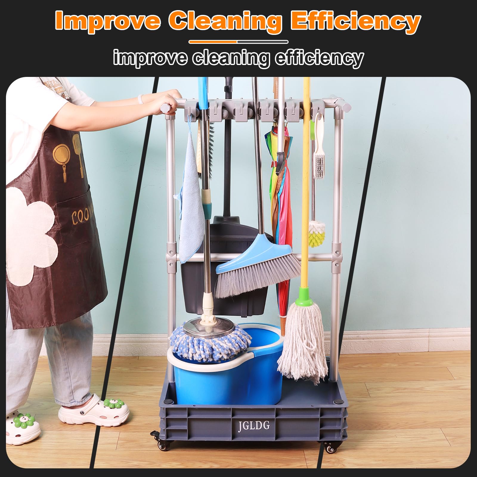 Mobile Mop and Broom Holder