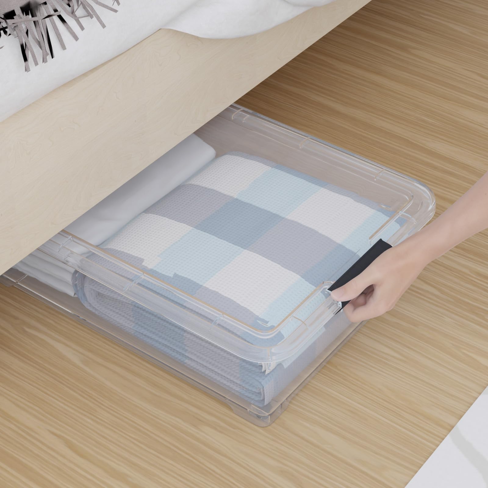 Under Bed Storage Bins with Lids and Wheels (4 Count)
