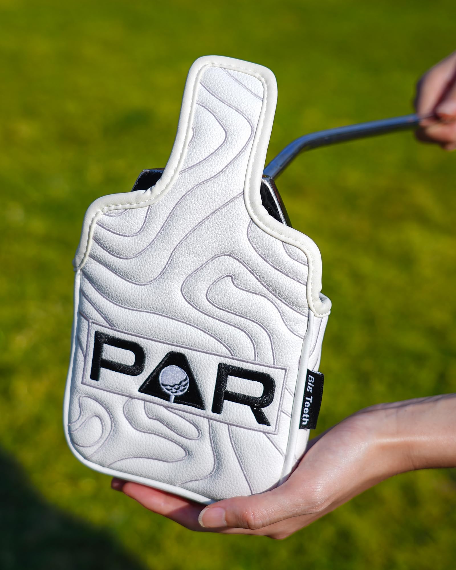 Golf Mallet Putter Cover Pure White Square Mallet Putter Head Cover Magnetic