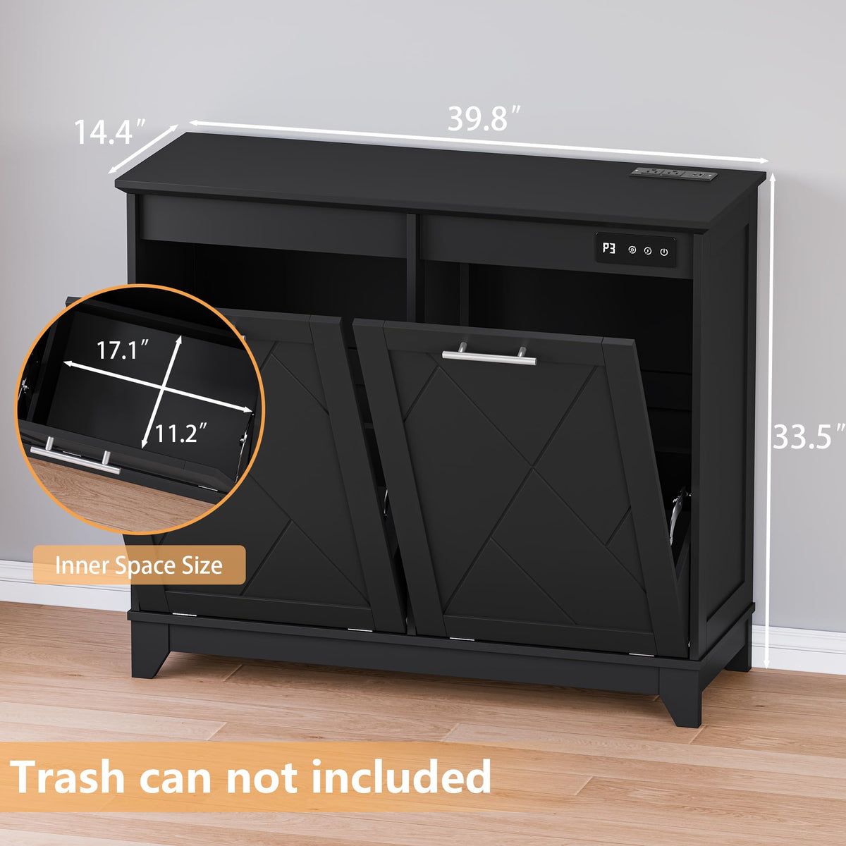 Tilt Out Trash Can Cabinet for 2 Bins