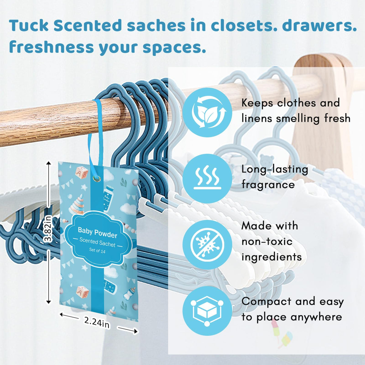 Scented Sachets for Drawer and Closet (14 Count)