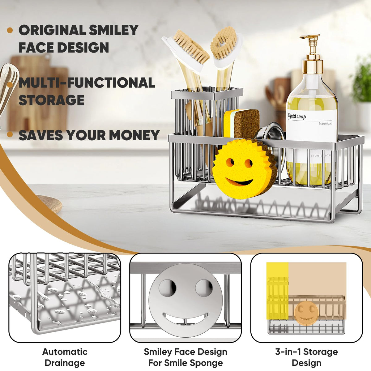 Sponge Holder for Kitchen Sink