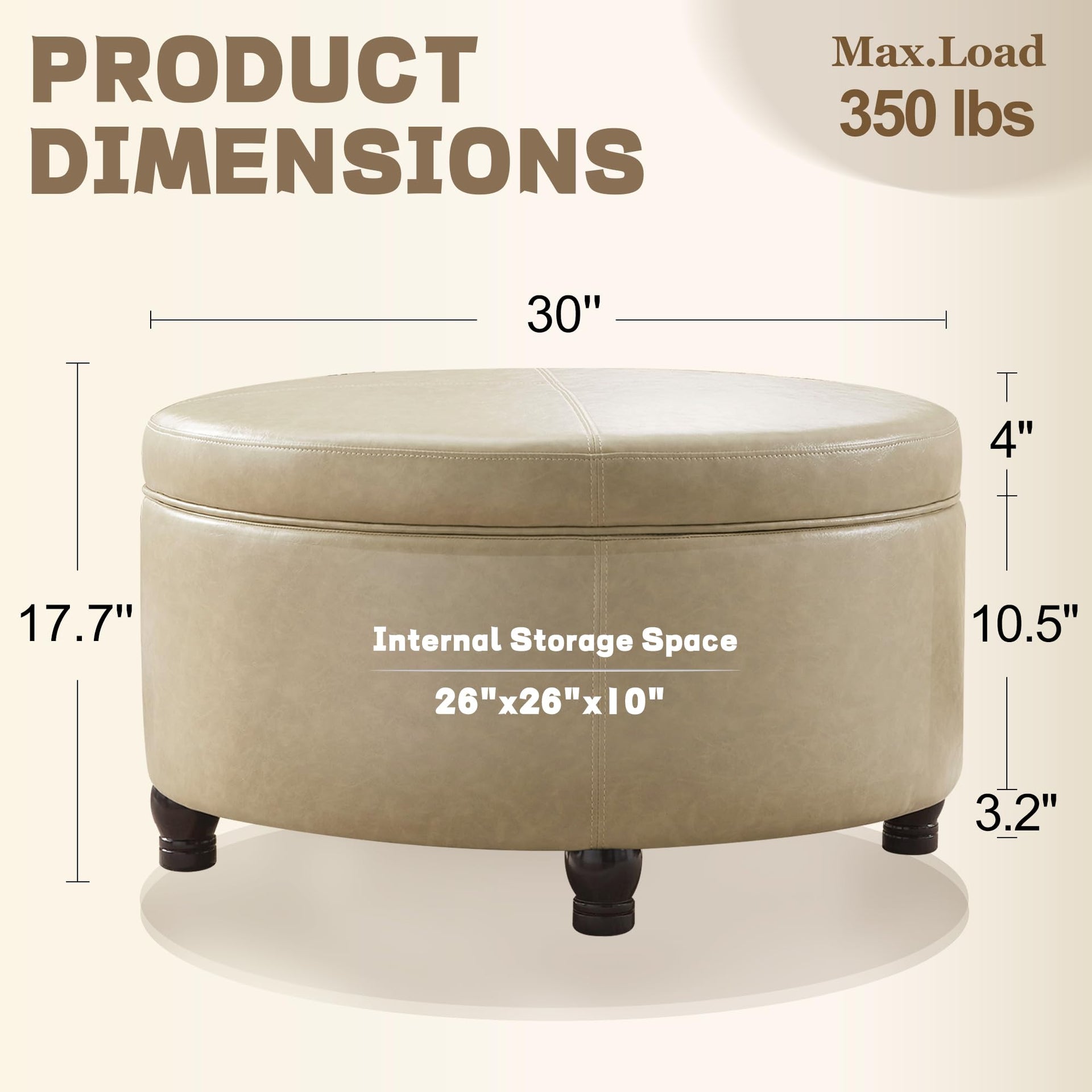 30 Inch Round Ottoman