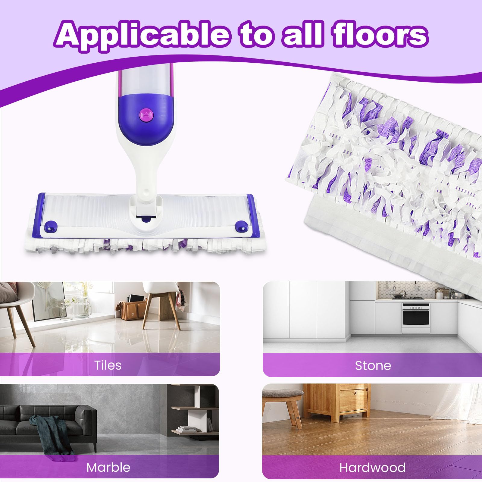 20 Count Disposable Power mop Pads Compatible with Swiffer