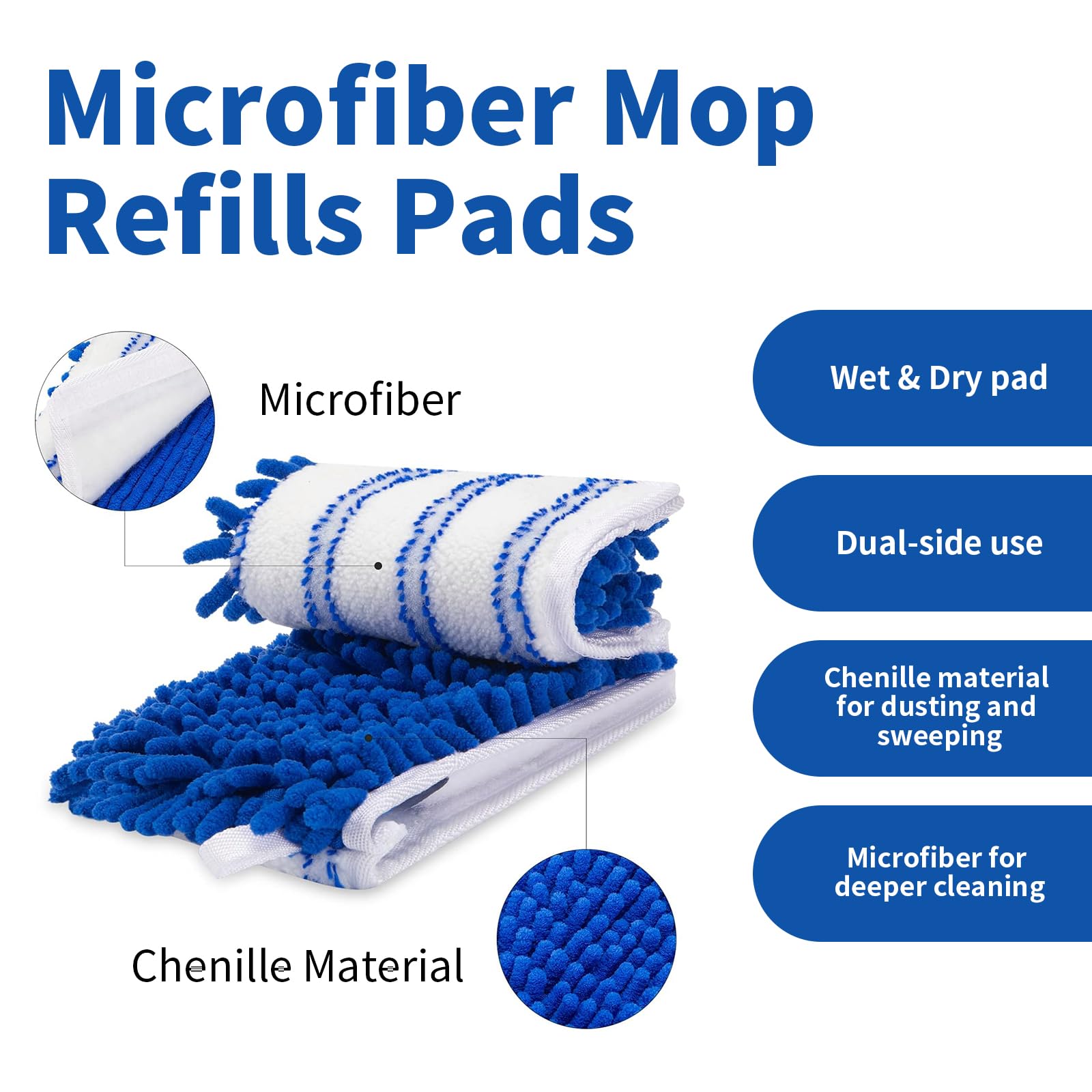 2 Pcs Flip Mop Refills Compatible with O Cedar Mop for Hardwood Floor Clean (2 Count) - ModHome Supplies