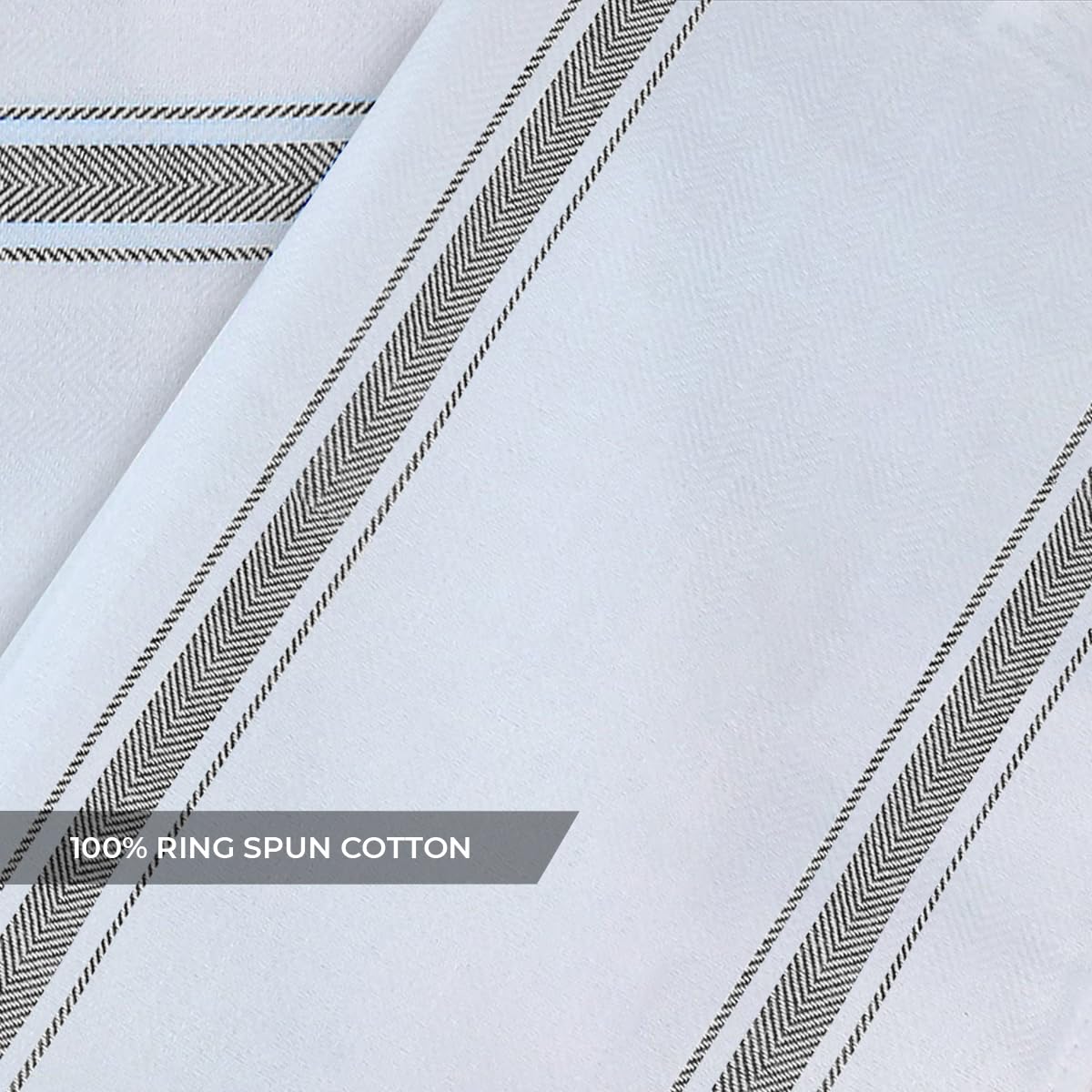 Dish Towels 15 Pack Grey Stripe 100% Cotton Kitchen Towel 15x25 Inch Tea Towels (15 Count)