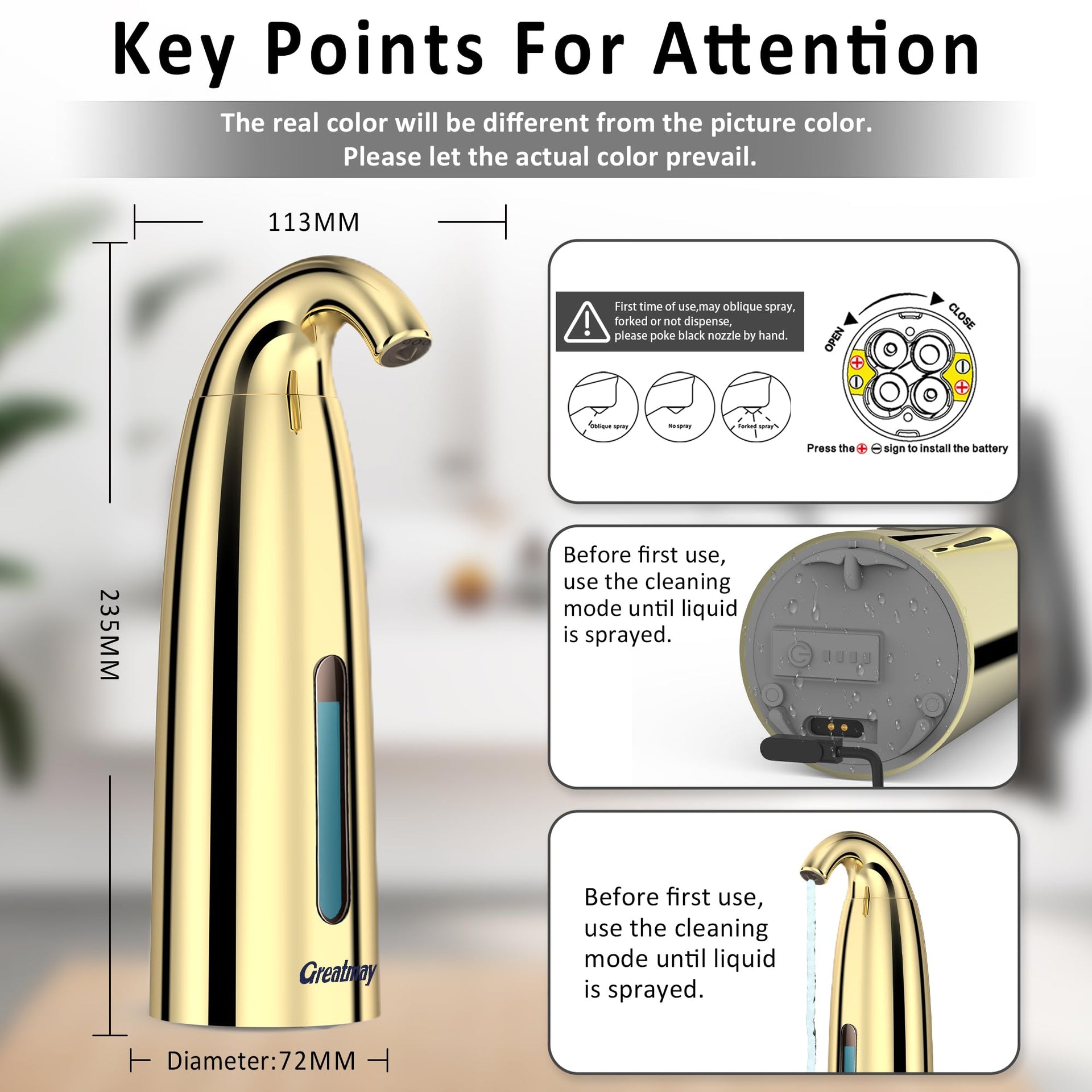 Touchless Automatic Soap Dispenser 400ml Rechargeable