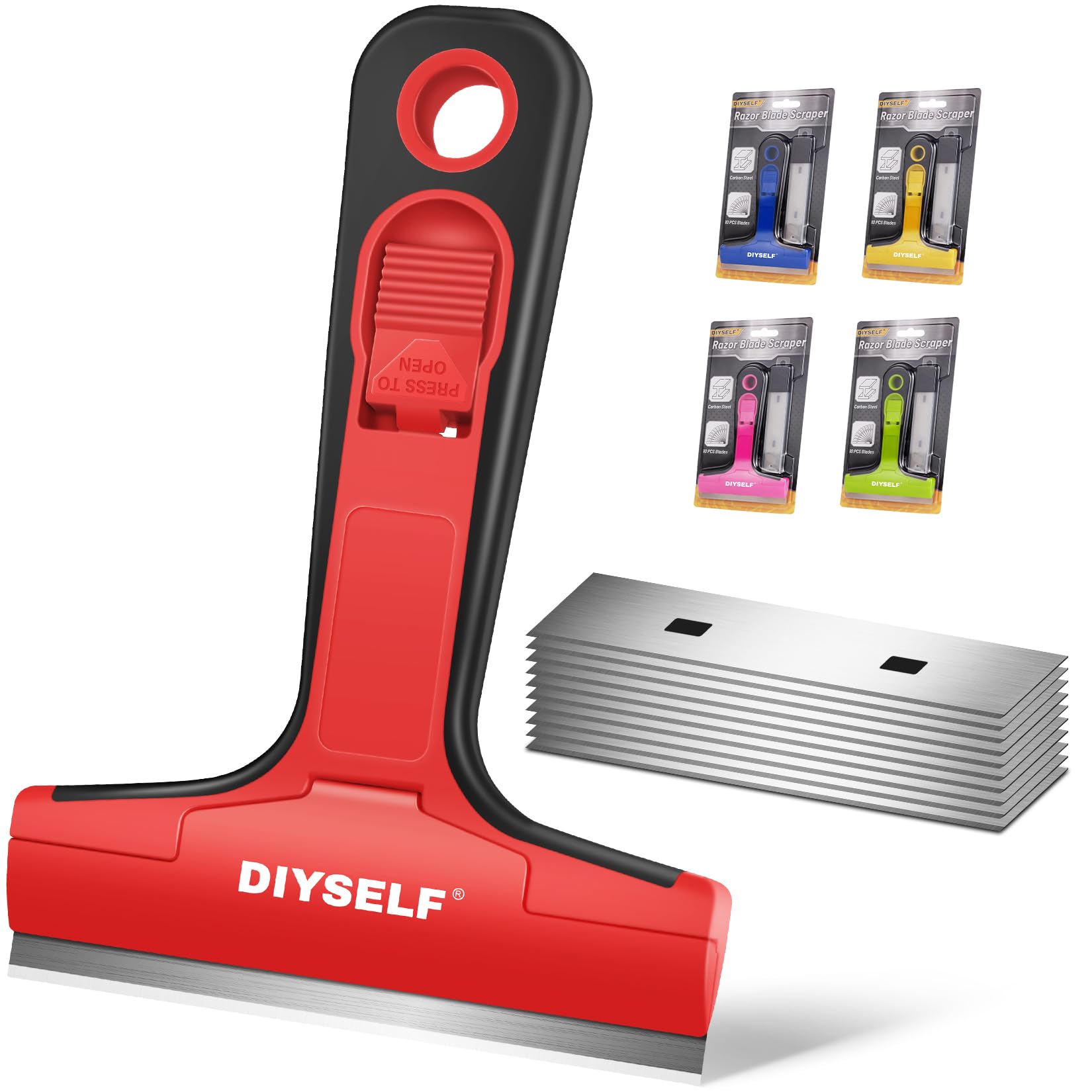 Razor Blade Scraper with 10 PCS 4" Blades