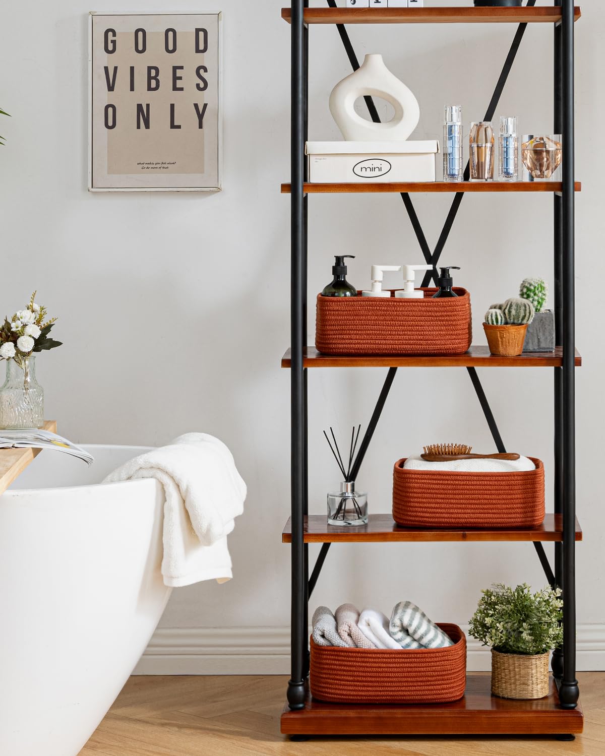 Small Woven Storage Basket for Organizing (3 Count)