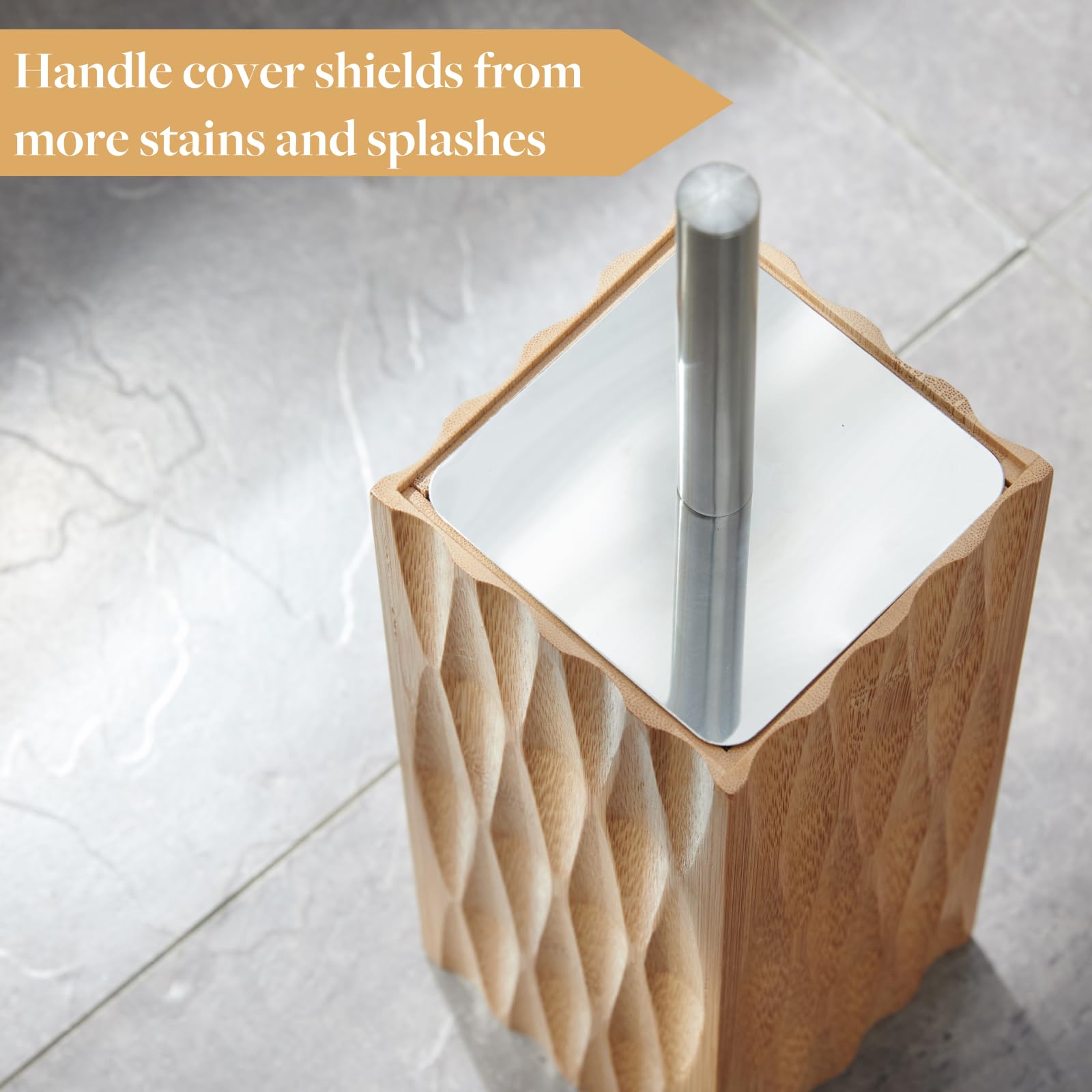 Bamboo Toilet Bowl Cleaner with Holder for All Toilet Types