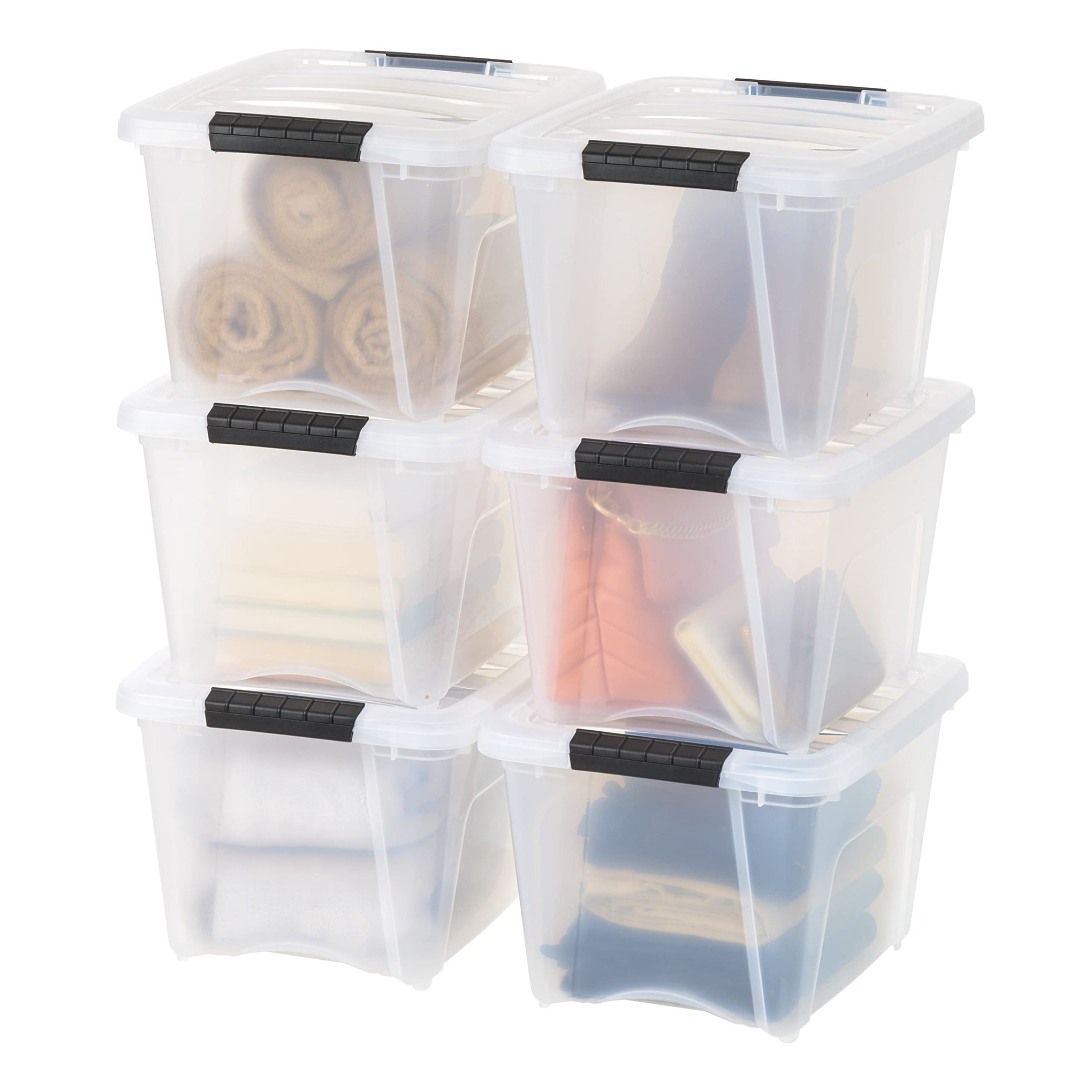 6 Pack 19 Quart Storage Bins with Lids (6 Count)