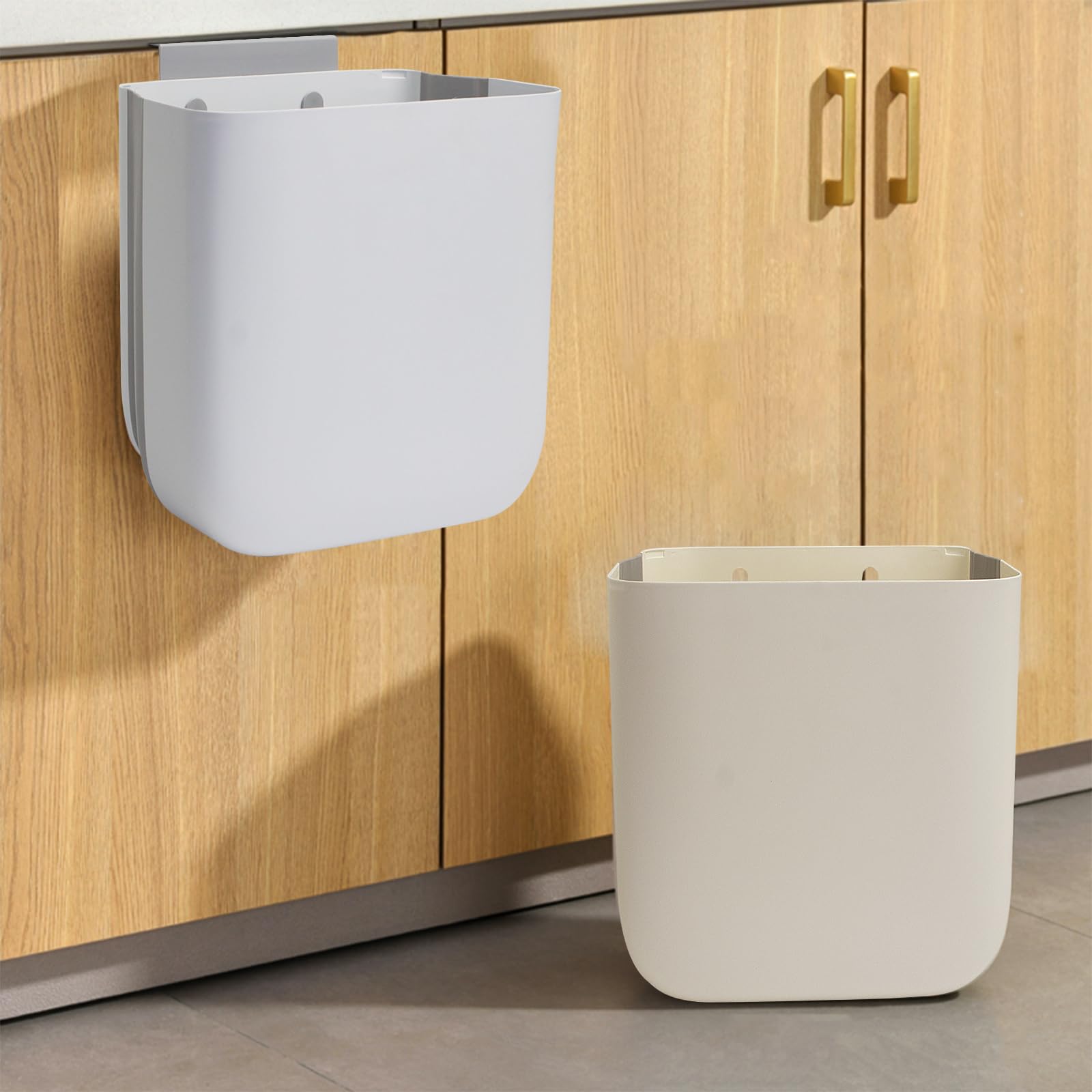 3.2 Gallon Foldable Hanging Trash Can for Cabinet Door