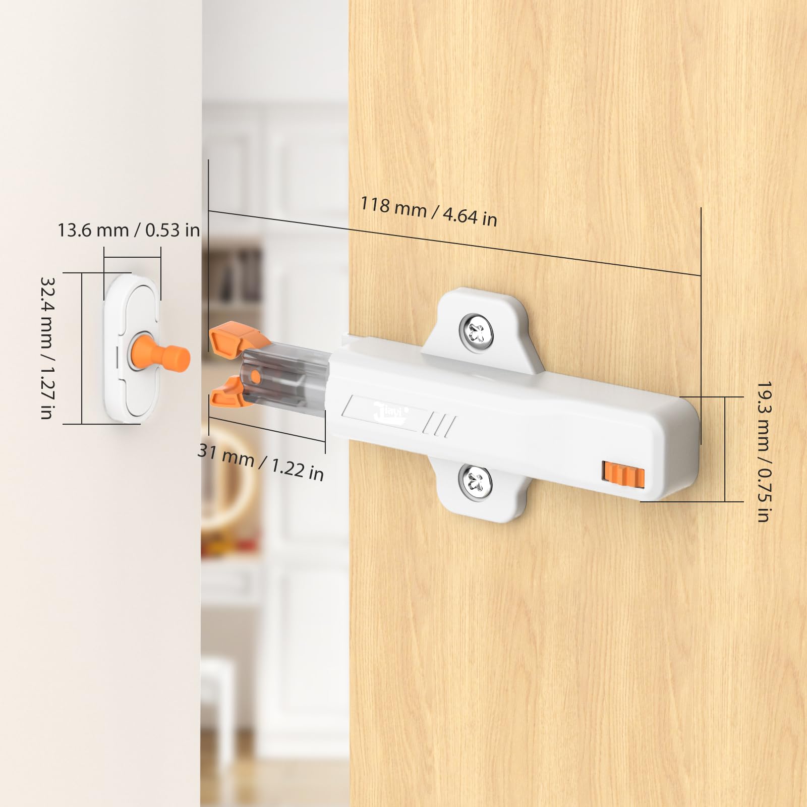 Push to Open Door Catches Heavy Duty 2 Pack Push Opener Door Latch for Cupboard White Touch Open Latches for Closet Closing Wardrobe Closure Spring Push Latch (2 Count)