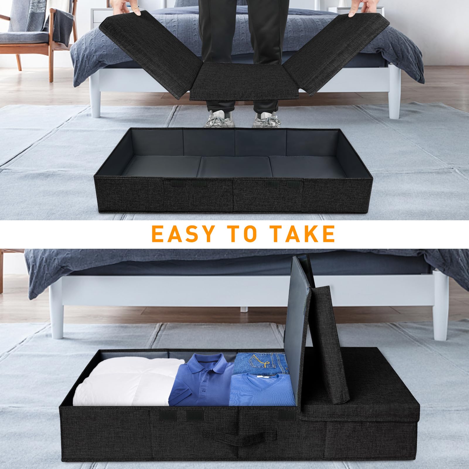 6 in Tall Under Bed Storage Containers with Lid