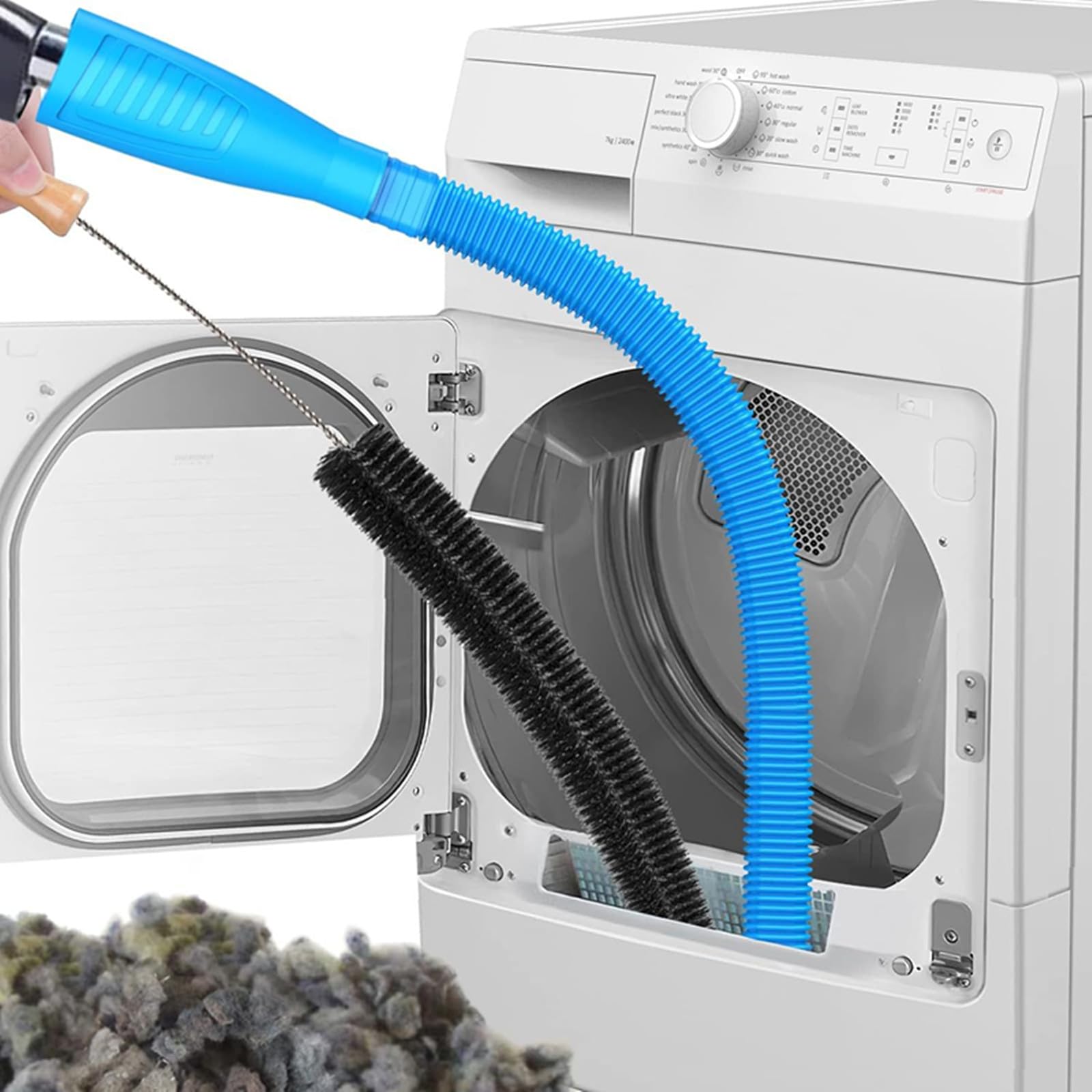 Universal Dryer Vent Cleaner Kit Compatible with Most Vacuum Cleaner Include Vacuum Hose Attachment Accessories Brush Lint Act Brush