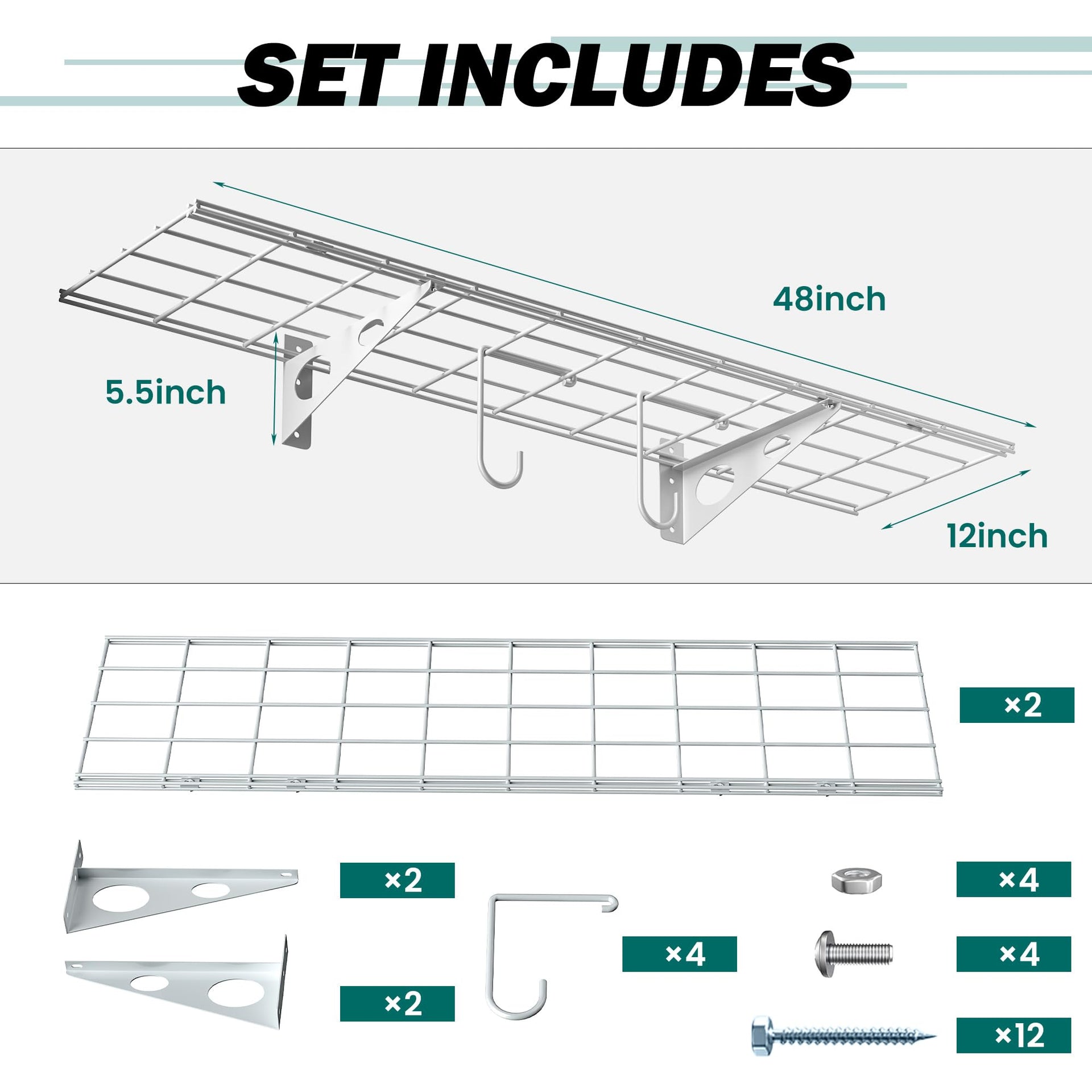 Garage Wall Shelves (2 Count)