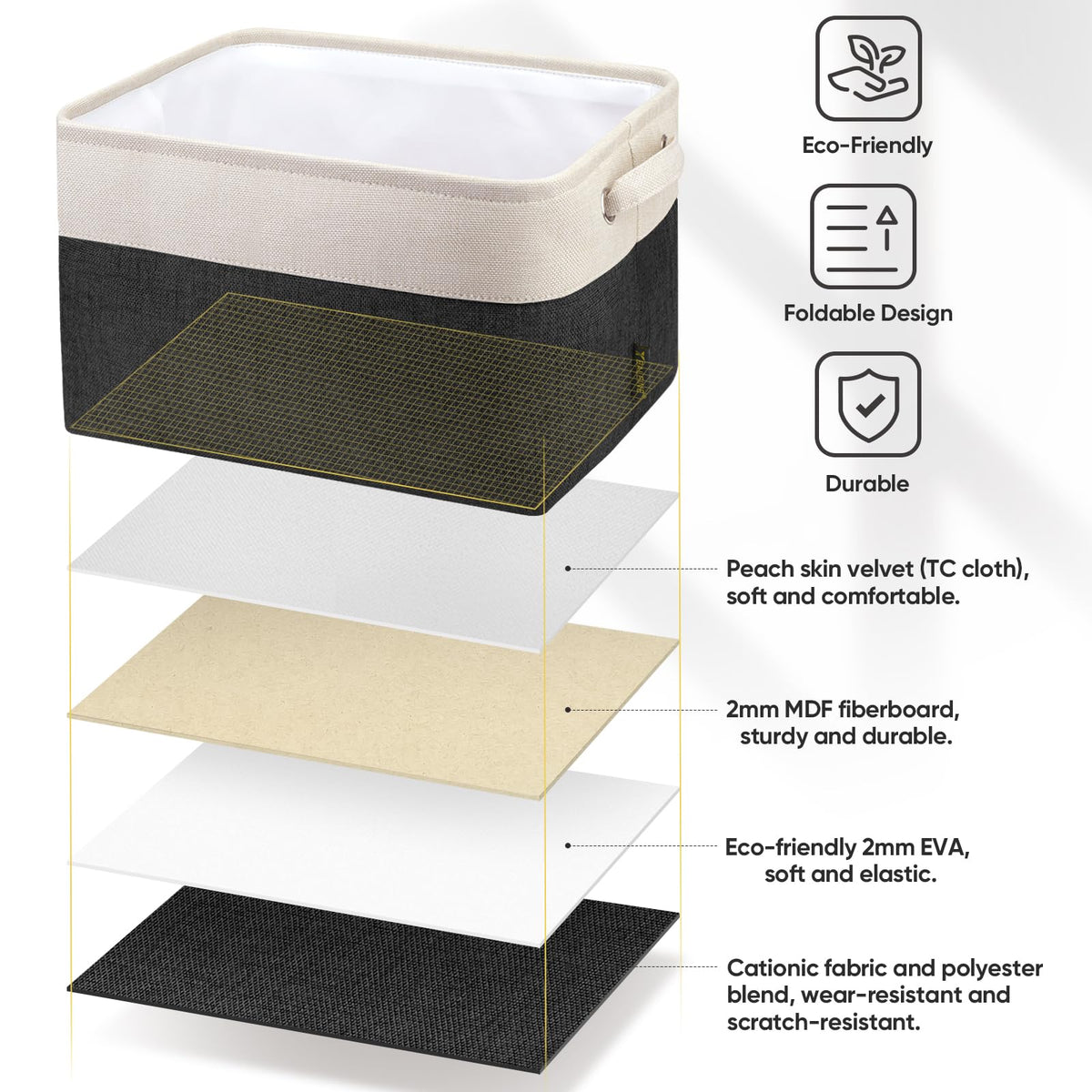 1 Pack Fabric Closet Storage Bins for Shelves