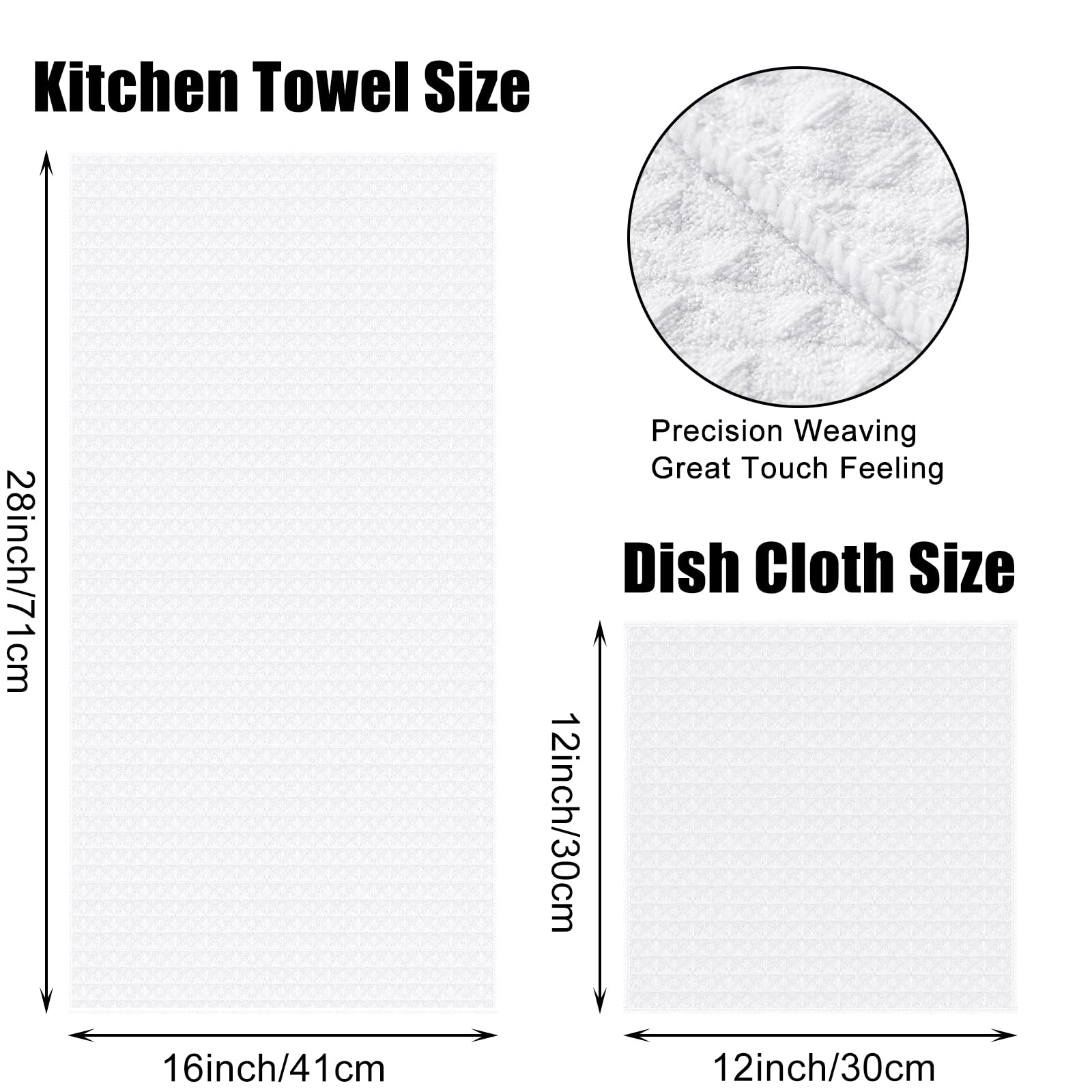 Microfiber Kitchen Towels and Dishcloths Sets (12 Count)