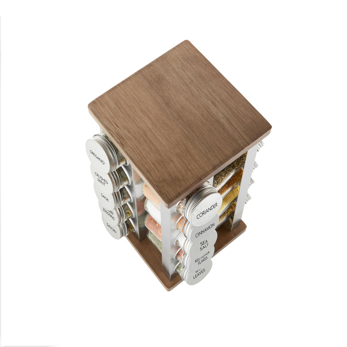 20 Jar Vintage Revolving Countertop Spice Rack Organizer with Spices Included