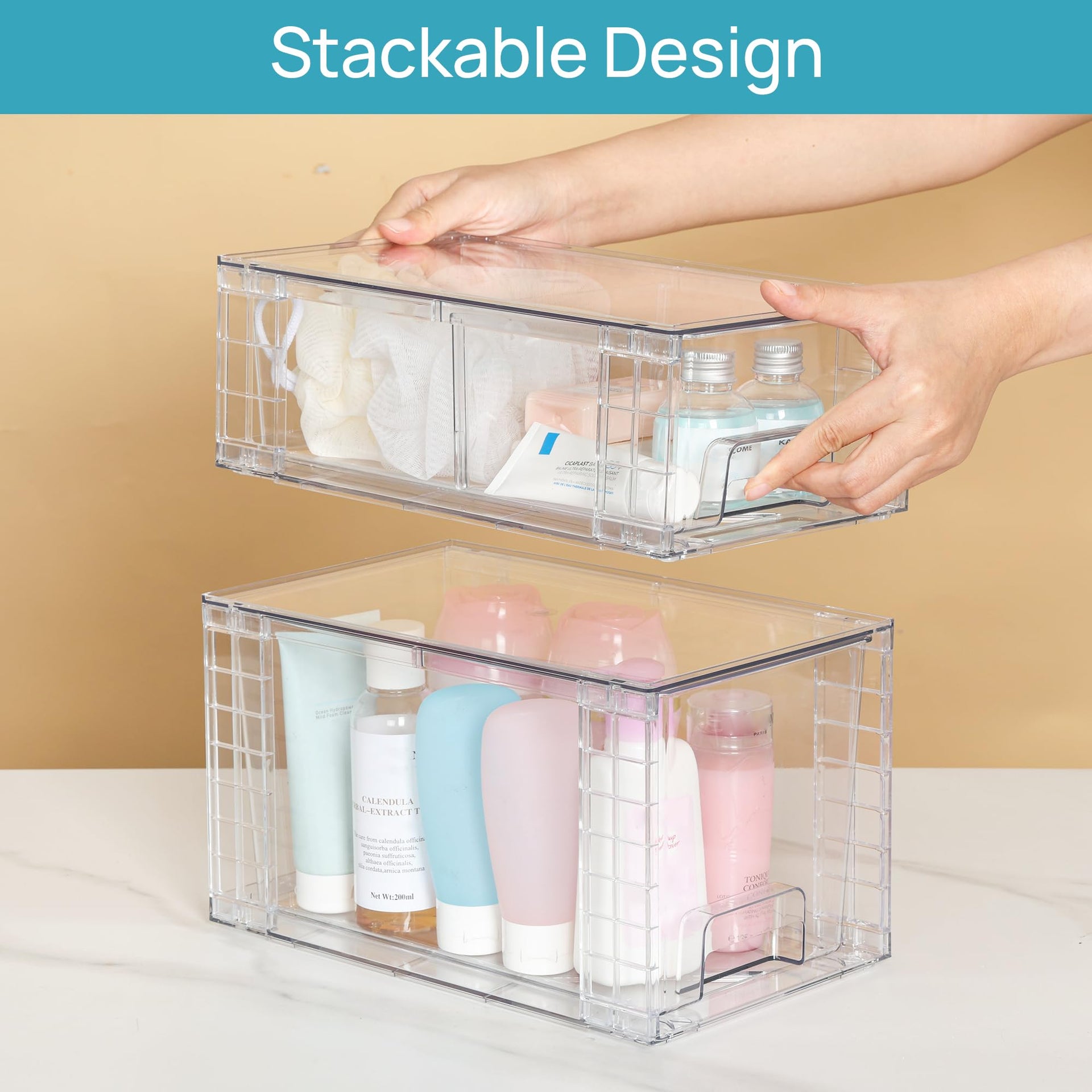Clear Stackable Storage Drawers (6 Count)