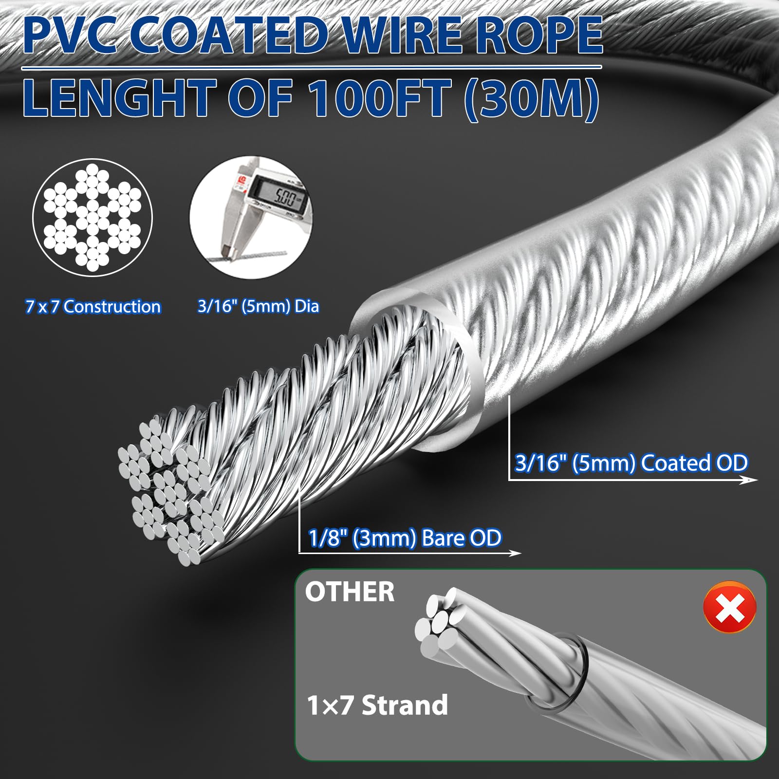 3 16" Wire Rope Tensioner Kit