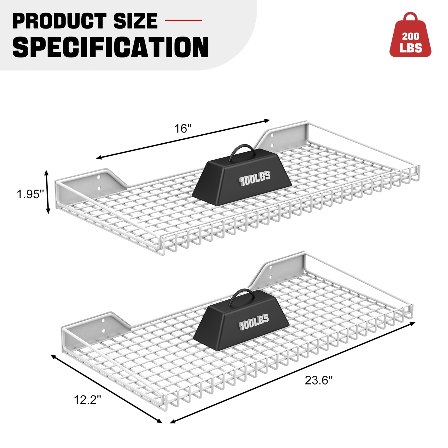 Wall Mounted Storage Shelf for Garage (2 Count)