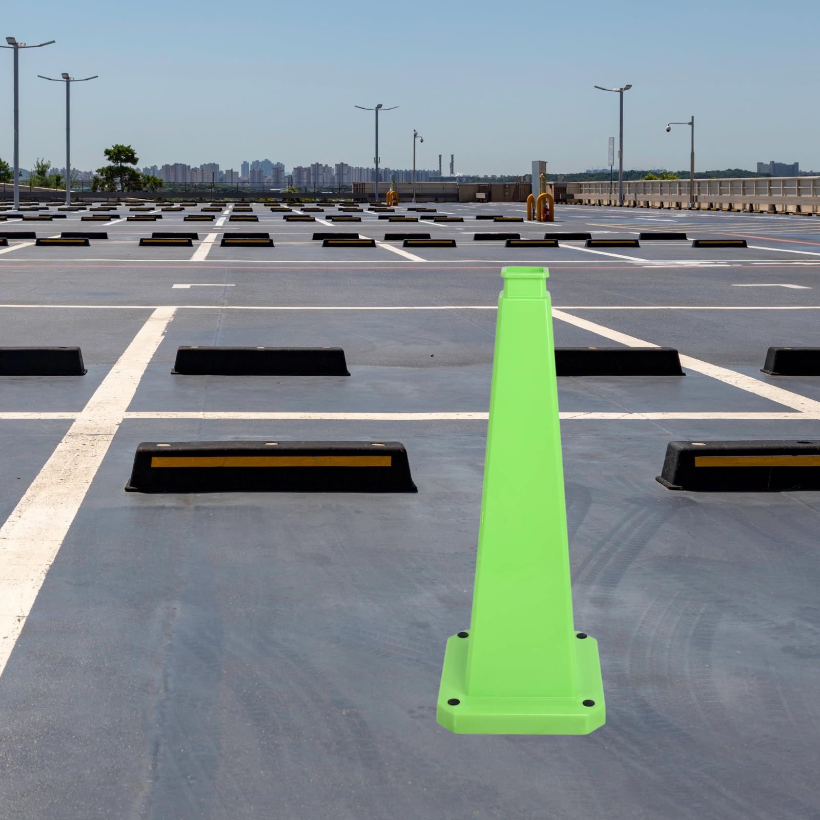 3 Pack 36 Inch Solid Green Traffic Cone