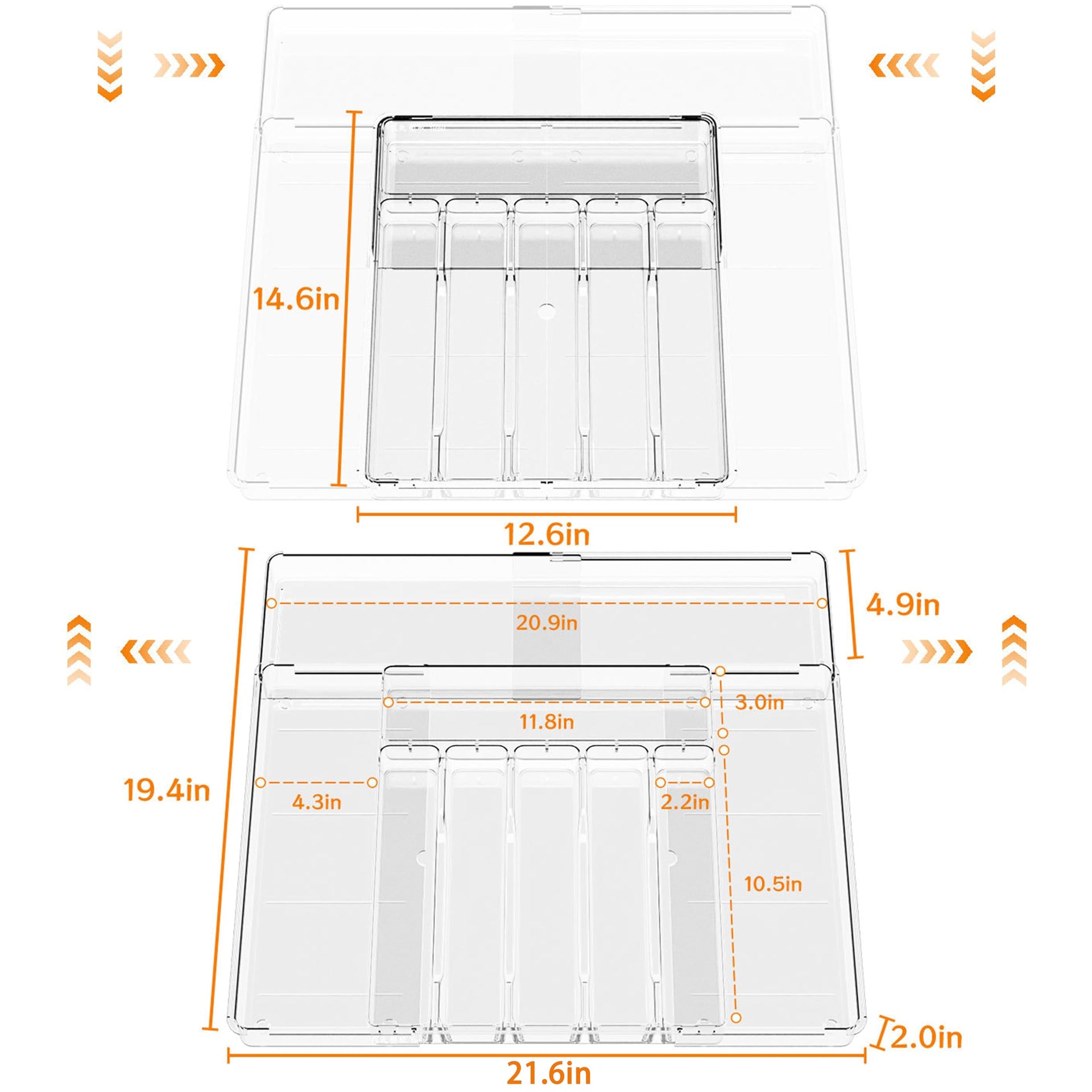 BPA Free Expandable Utensil Drawer Organizer