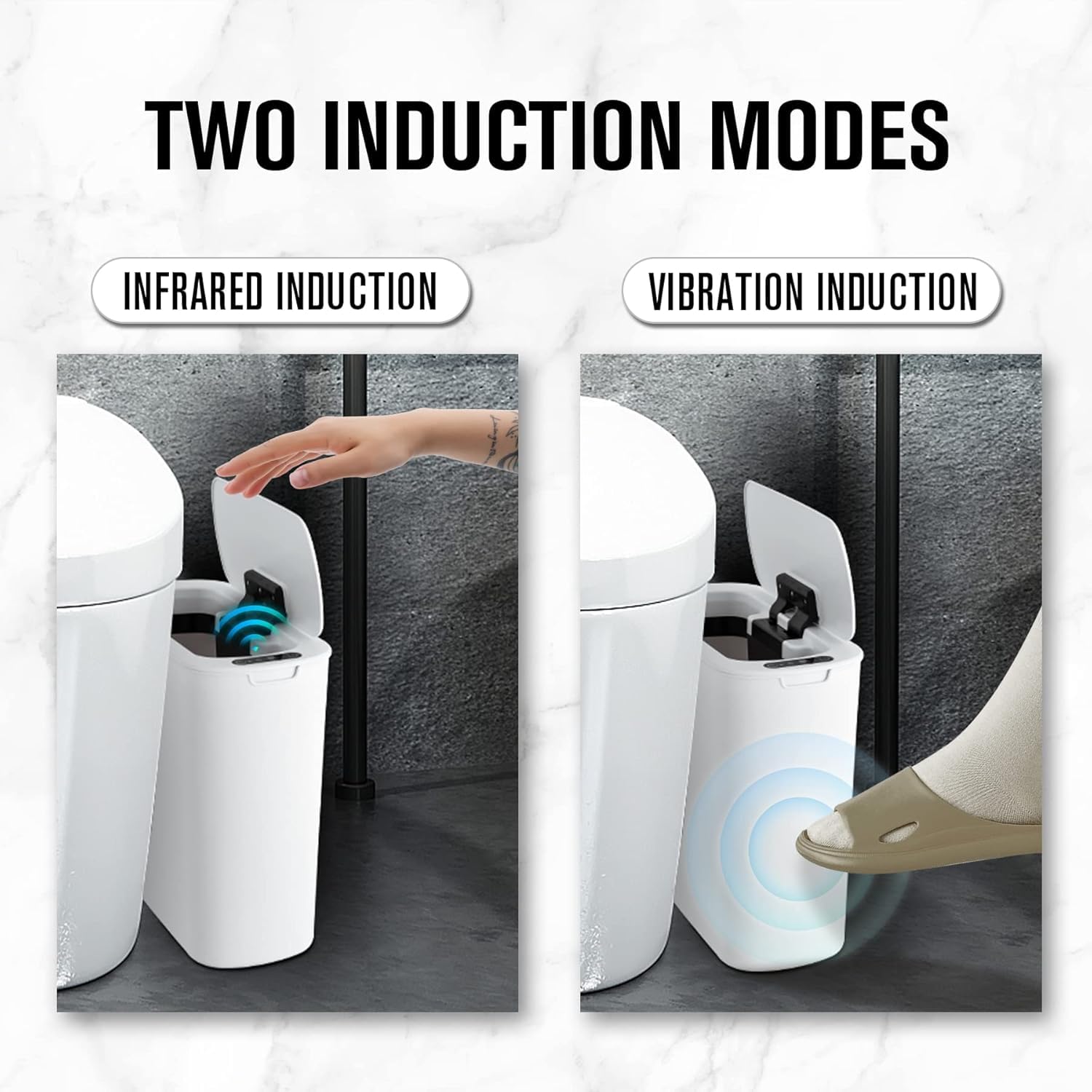 Automatic Small Bathroom Trash Can with Lid