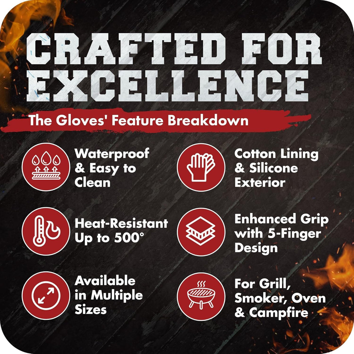 Silicone Smoker BBQ Gloves (2 Count)