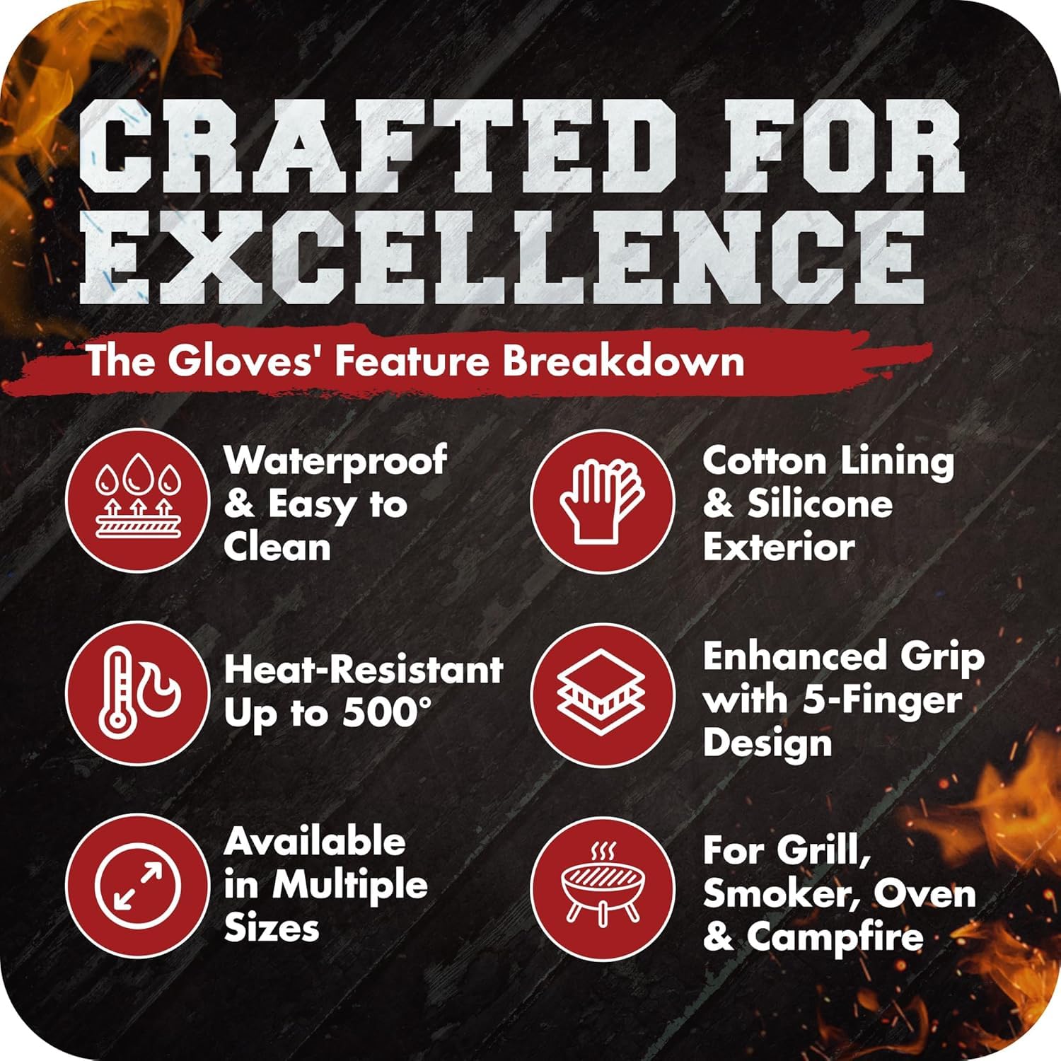 Silicone Smoker BBQ Gloves (2 Count)