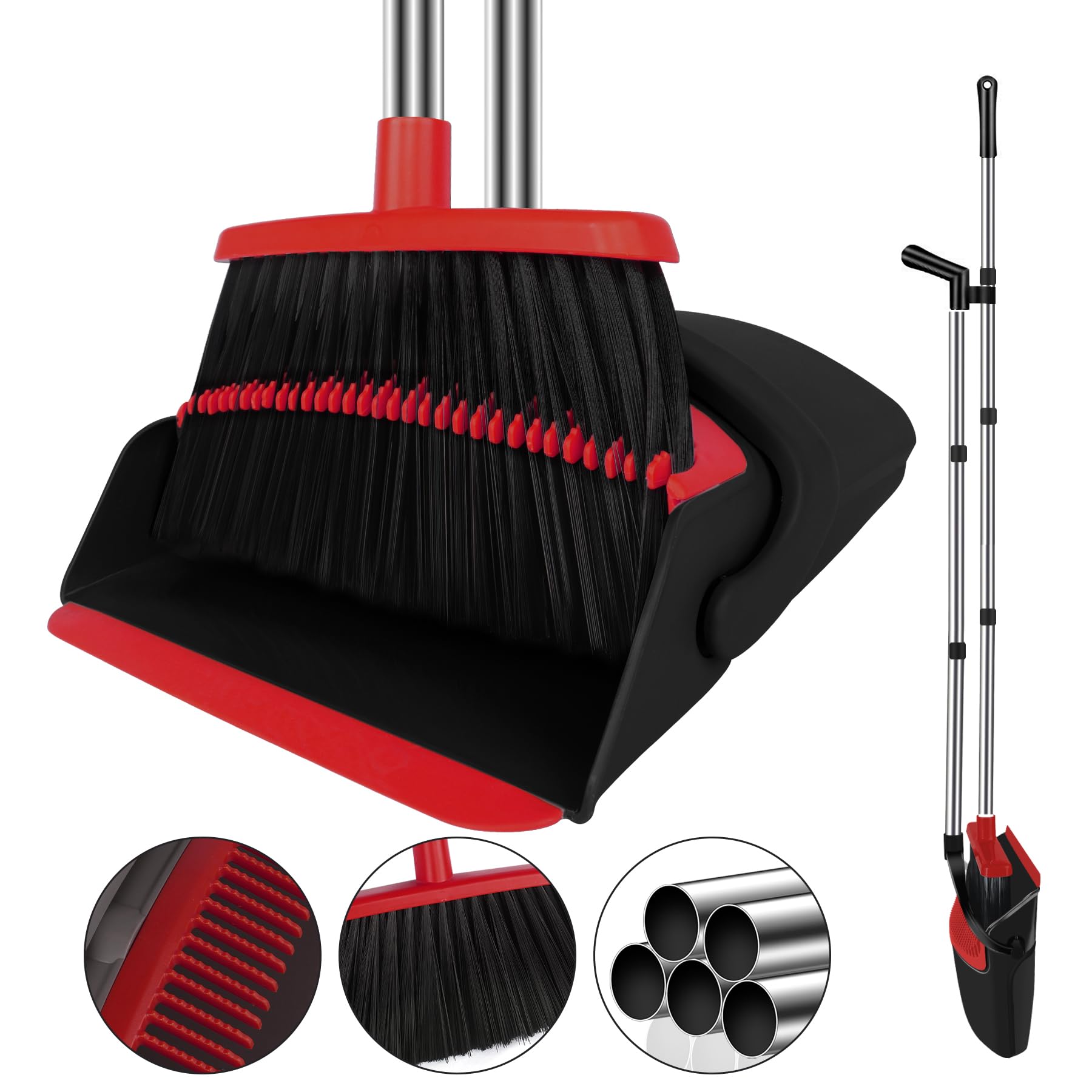 Red Broom and Dustpan Combo Set