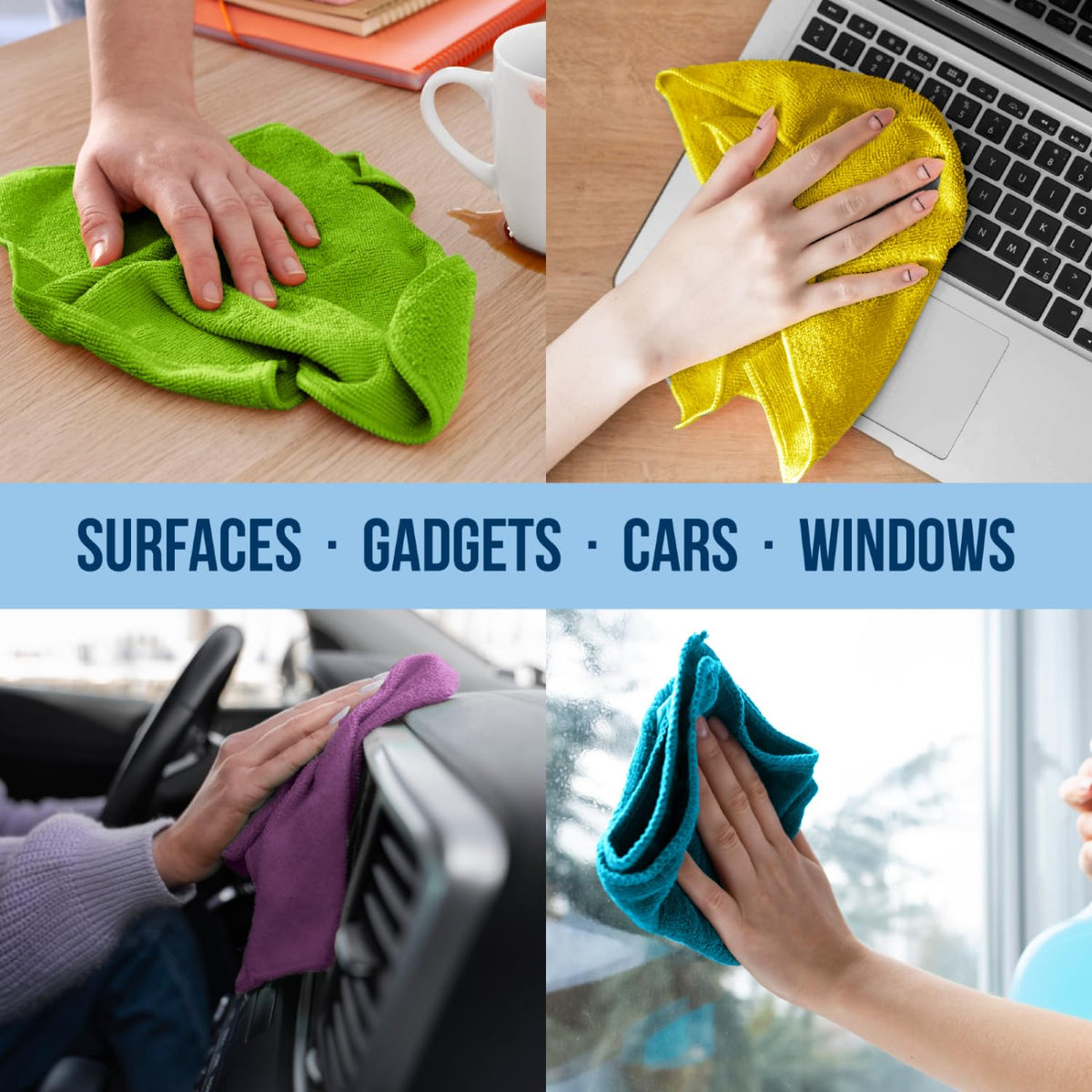 Microfiber Cleaning Cloth 11.5" x 11.5" 150 Pack (150 Count)