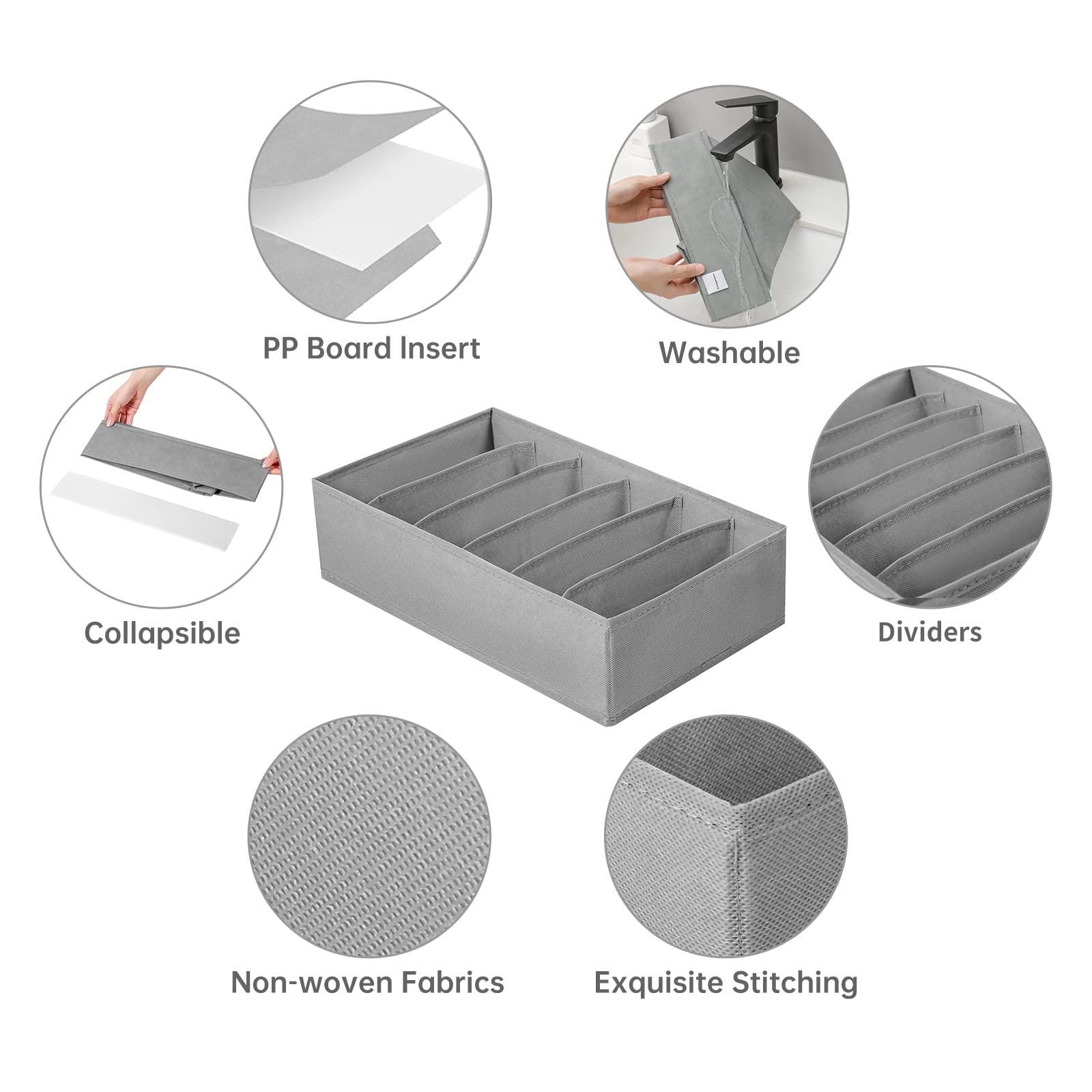 4 Packs T shirt Drawer Organizers for Clothing (4 Count)