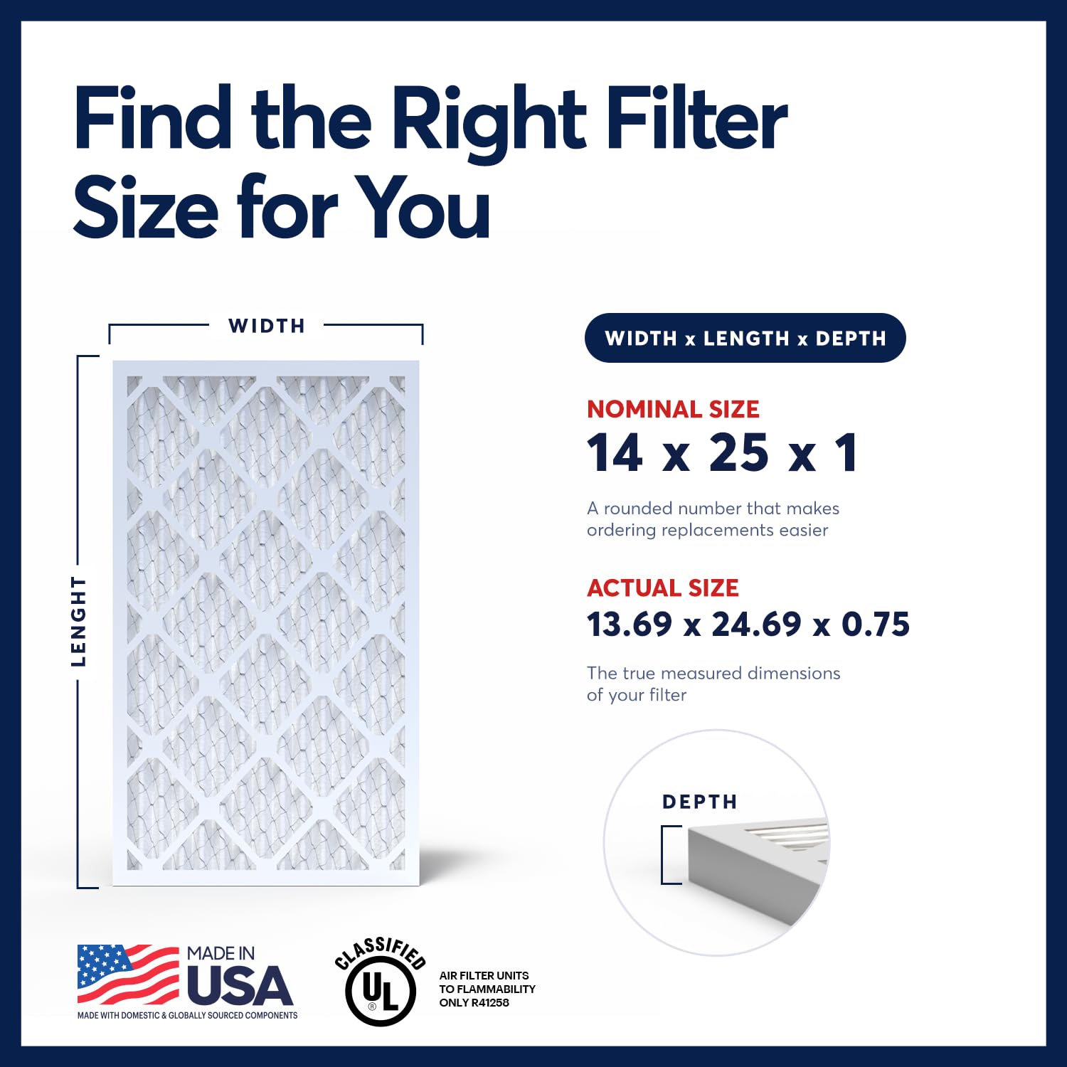 TruFilter 14x25x1 Air Filter MERV 13 AC Filter (6 Count)