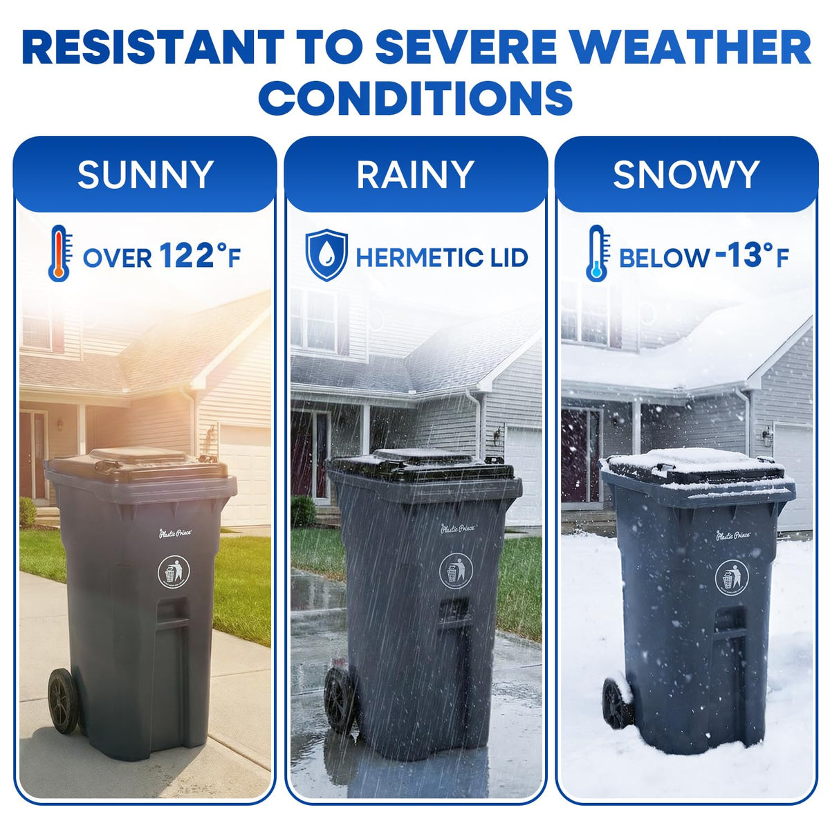 32 Gallon Trash Can with Wheels Outdoor Trash Can with Lid Heavy