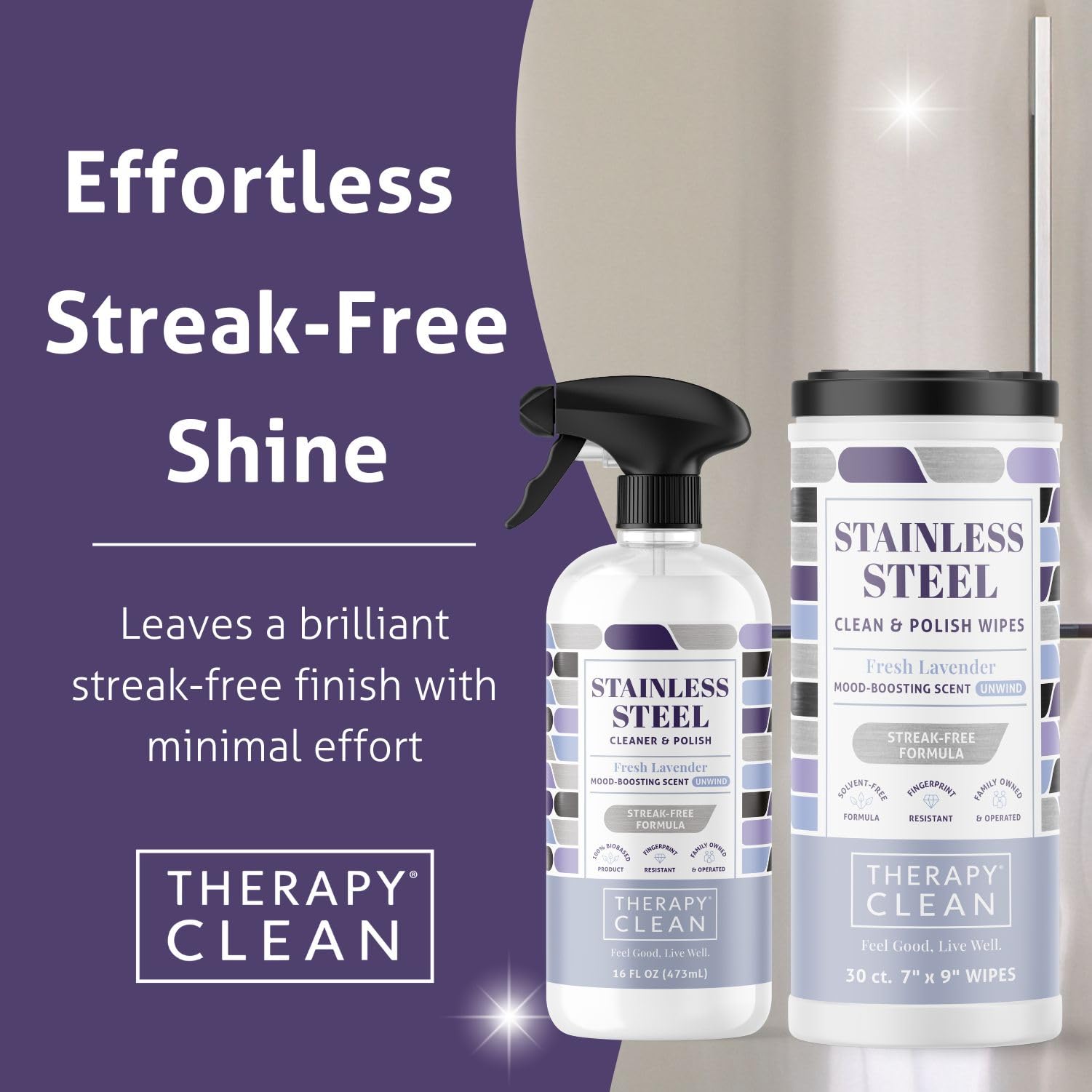 Stainless Steel Cleaner and and Polish Wipes Bundle with Microfiber Cloth