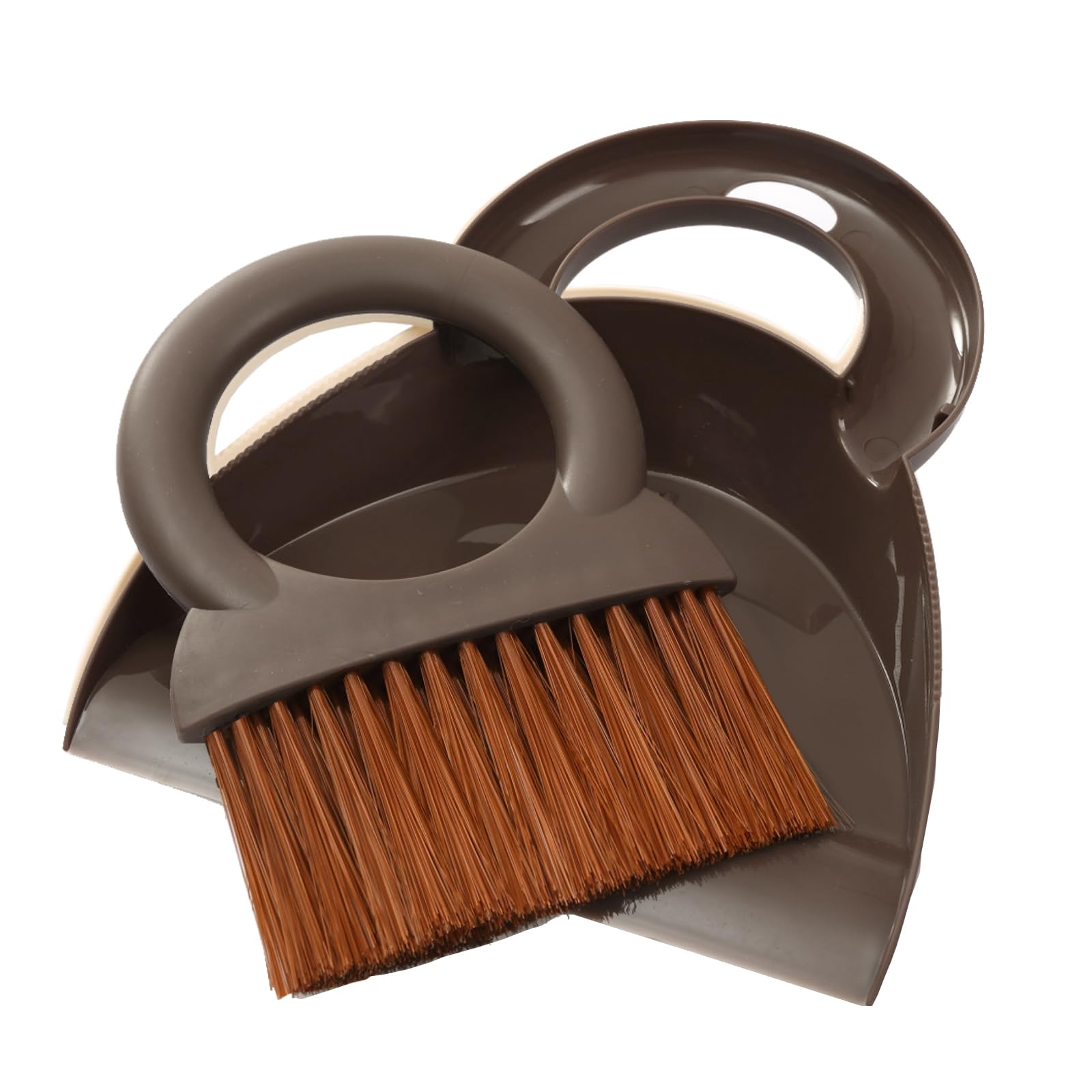 Round Handle Brush and Dustpan Set Small Broom & Dustpan Portable Handheld Sweeper for Desktop Sofa Floor Pet Nest