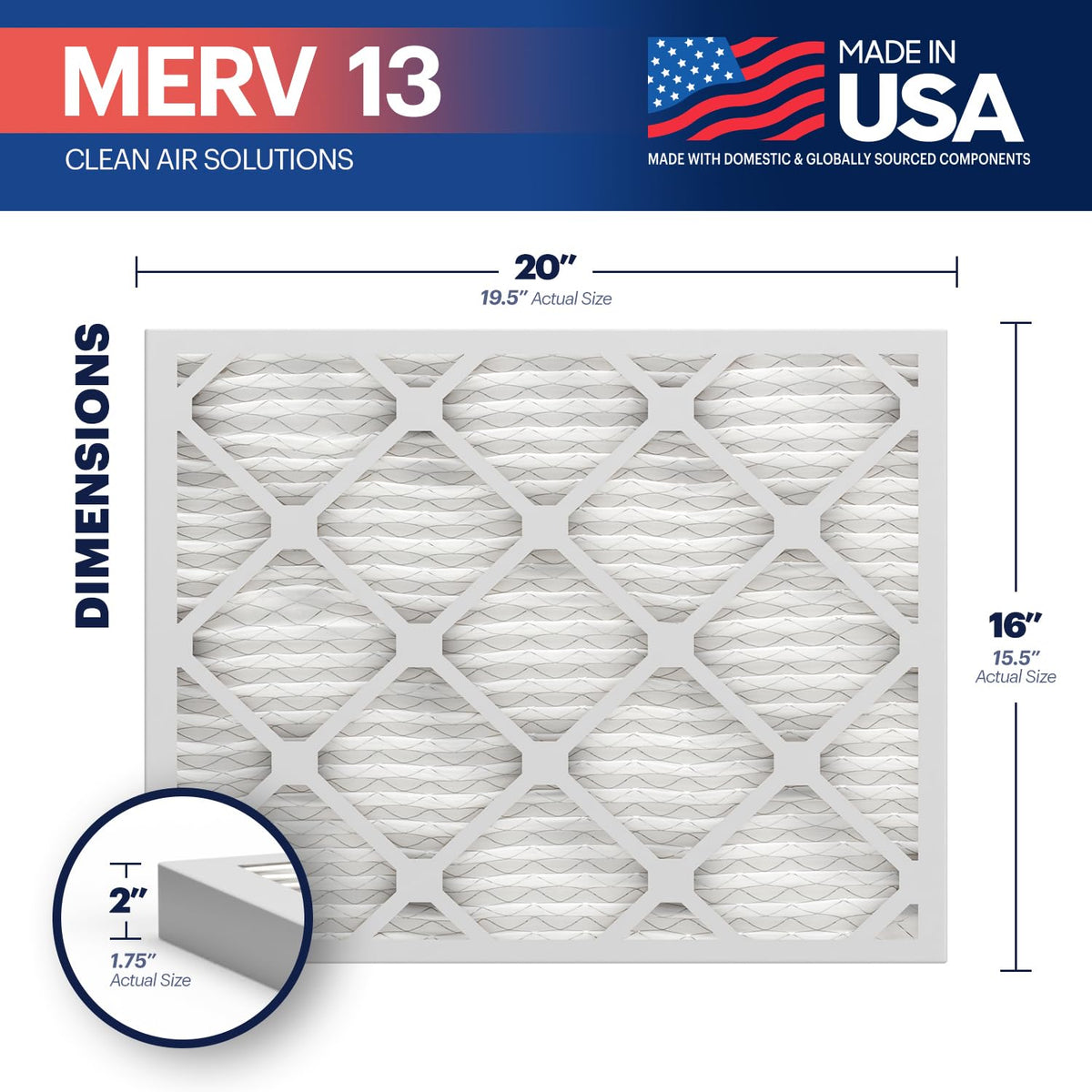 TruFilter 16x20x2 MERV 13 (4 Count)